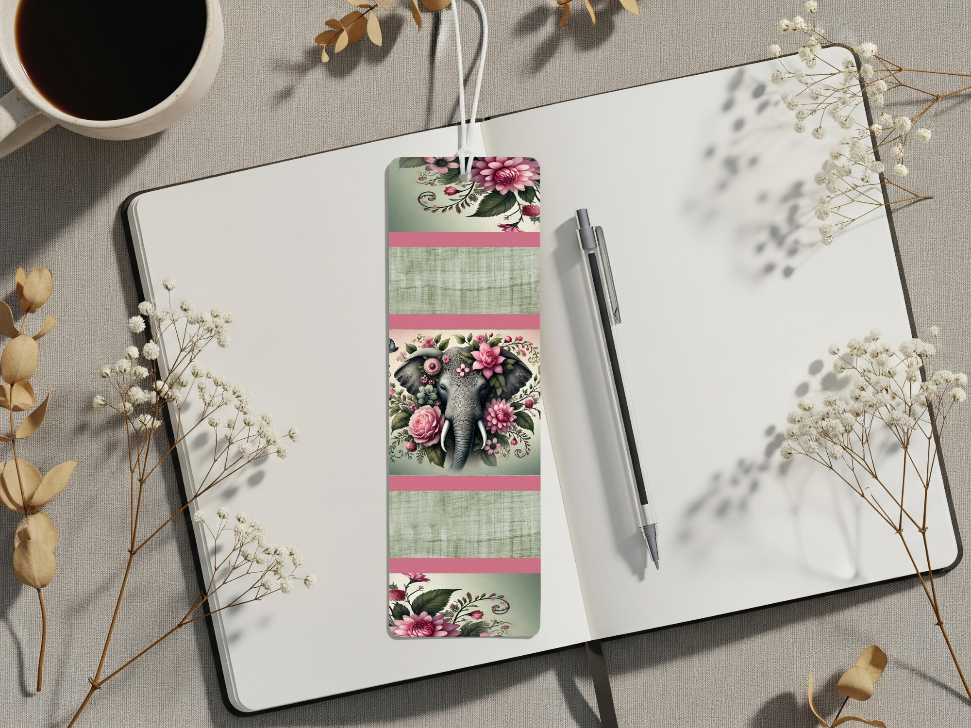 Aluminum Metal Bookmarks, Elephant Images