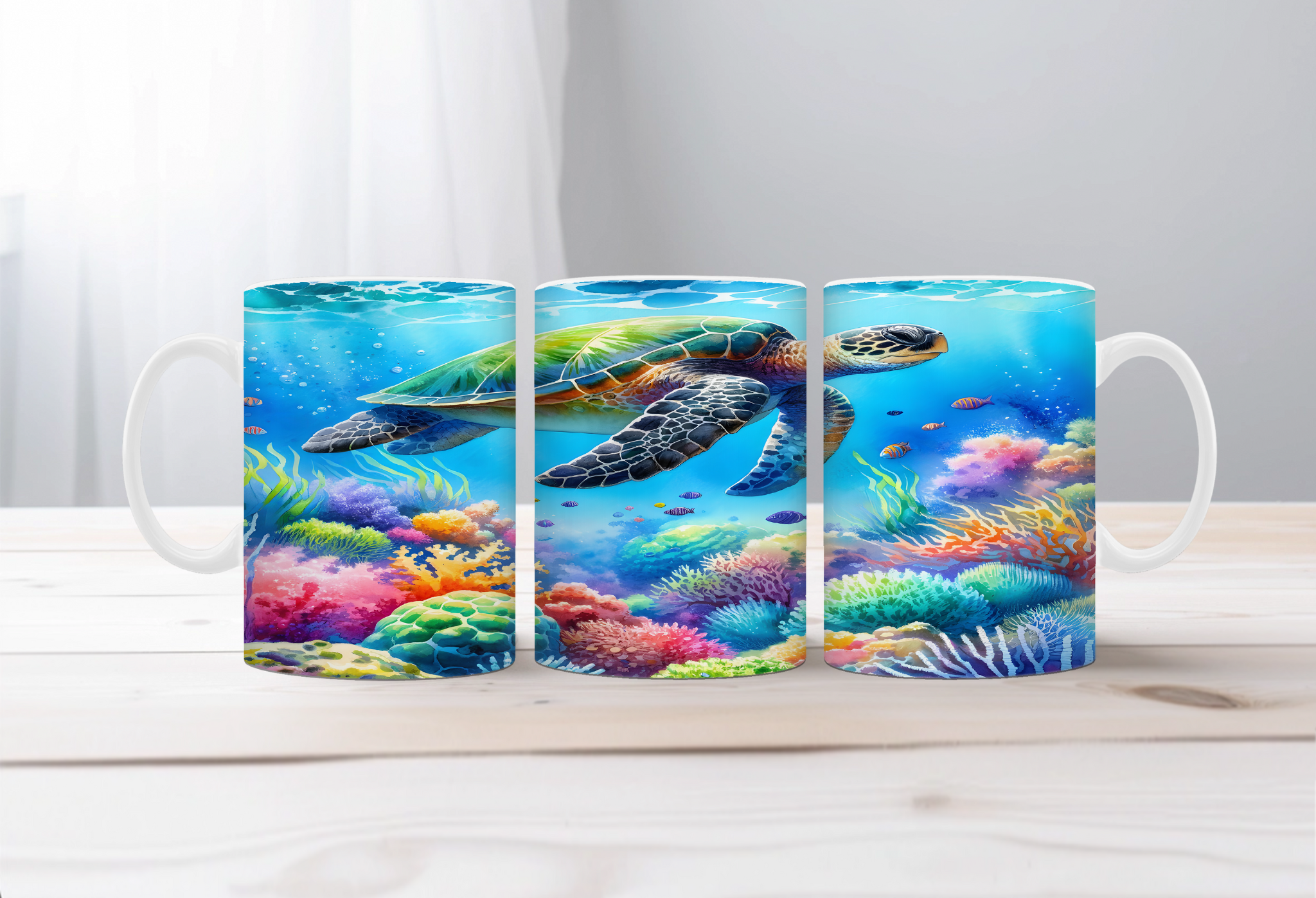 Shell‑O Sunshine Sea Turtle Mugs