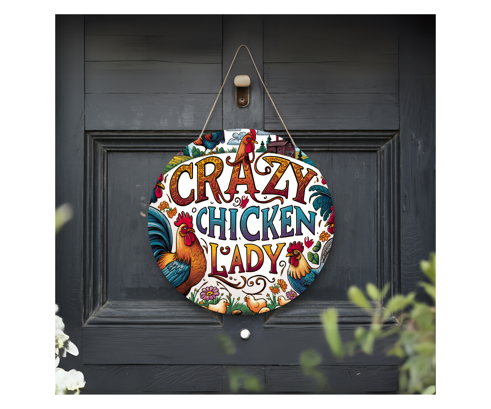 Cluck In & Stay Awhile Chicken Door Signs