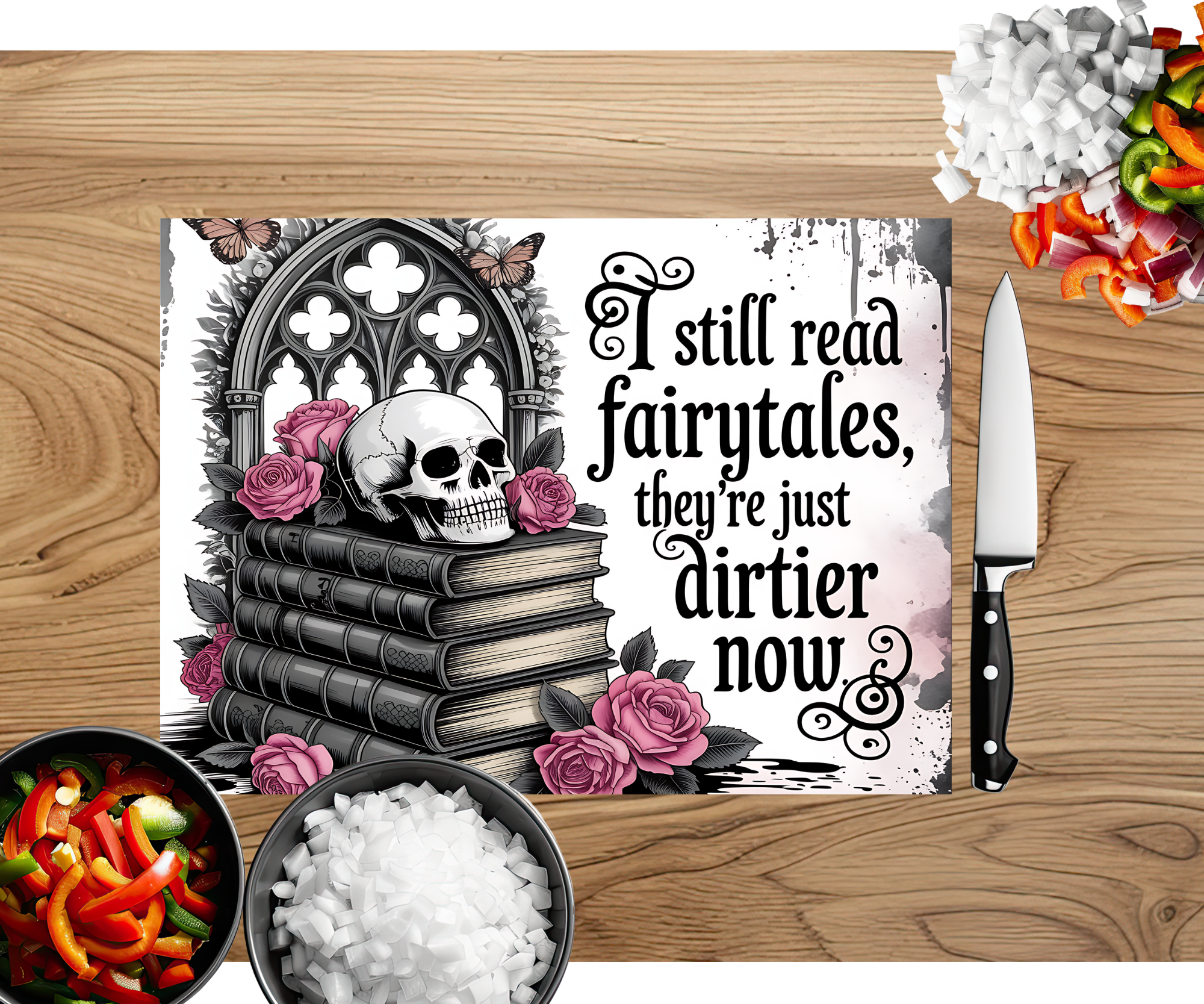 Chapter & Chop Book‑Themed Cutting Board