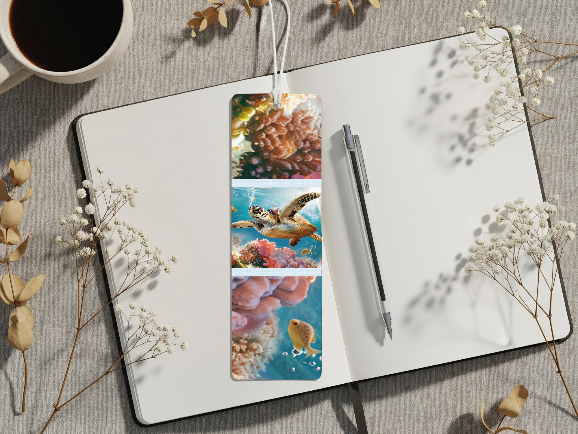 Aluminum Metal Bookmarks, Sea Turtle Images Bring a splash of the sea to every page