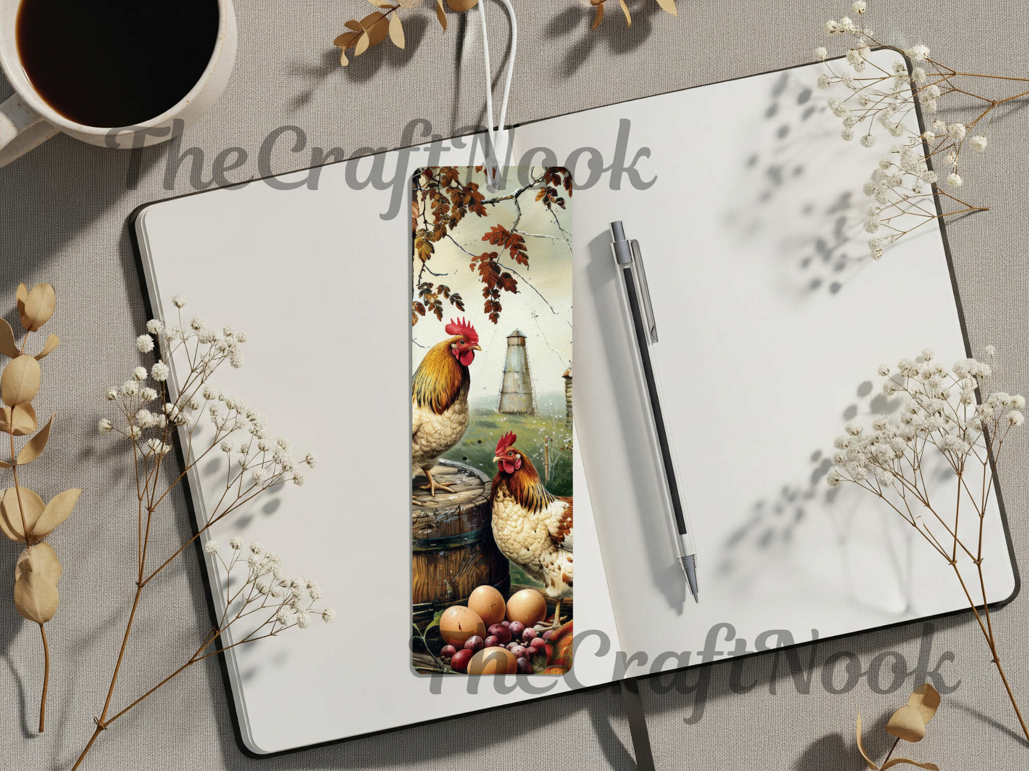 Aluminum Metal Bookmarks, Chicken Images