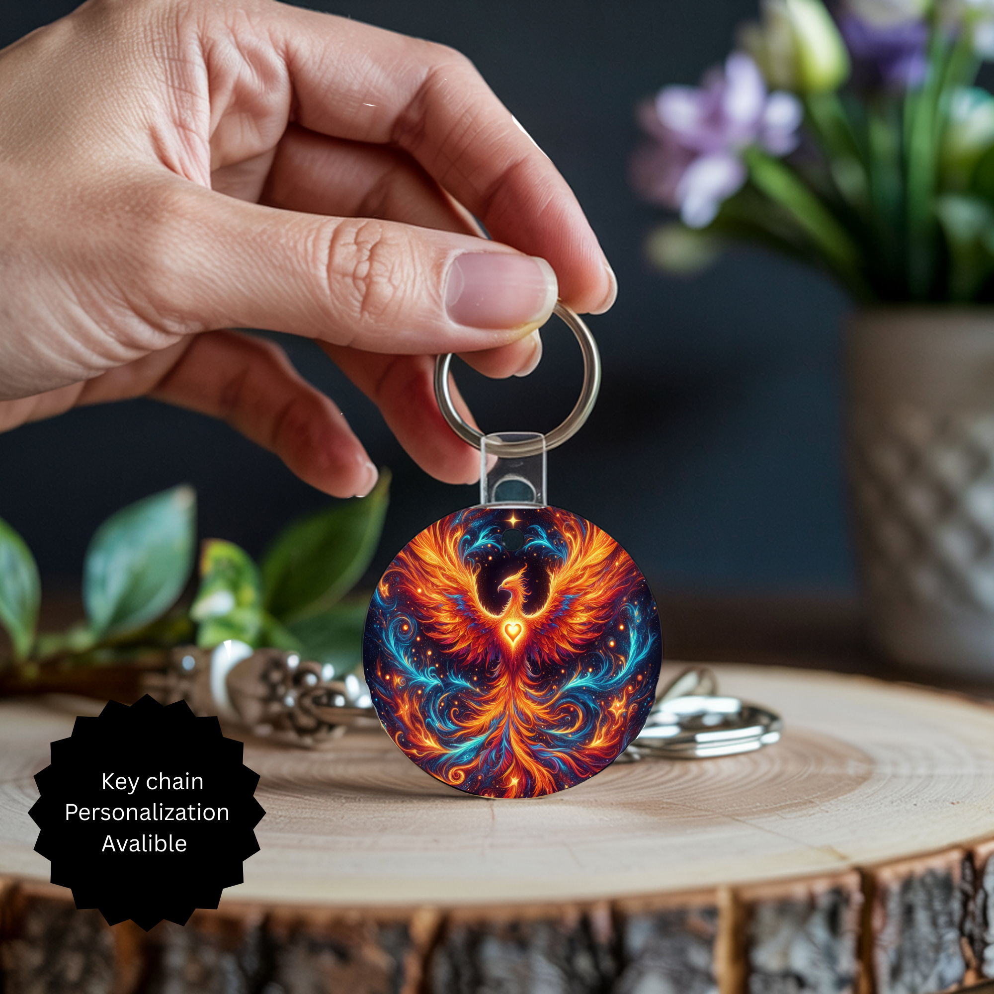 Phoenix Keychain - Mythical Fire Bird Accessory