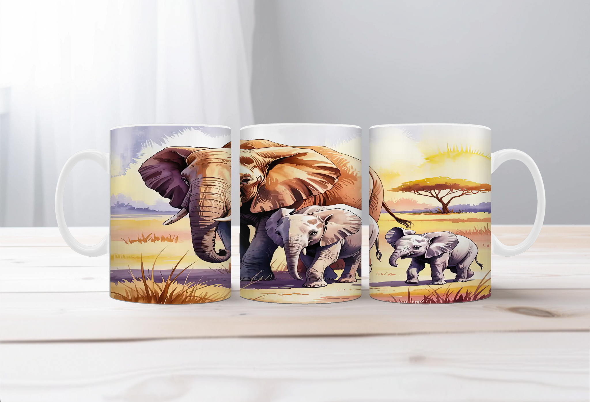 Elephant Image Coffee Mugs. Multiple images to choose from with personalization options.