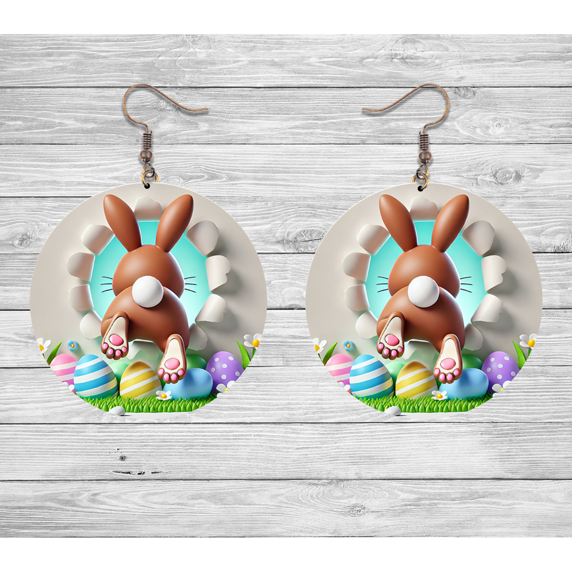 Peek‑A‑Bunny Easter Earrings