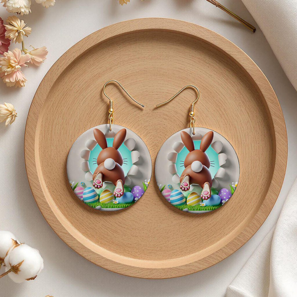 Peek‑A‑Bunny Easter Earrings