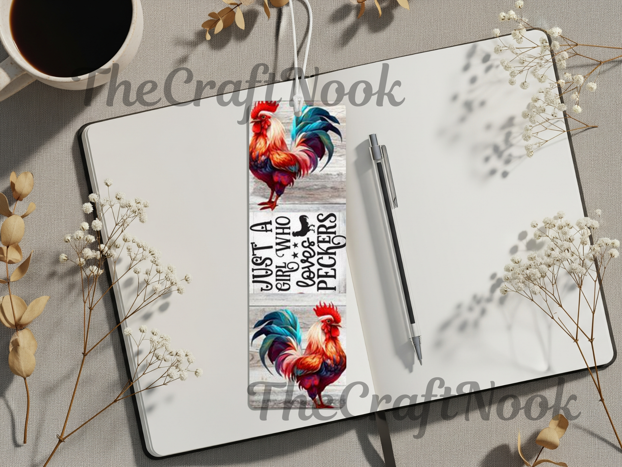 Aluminum Metal Bookmarks, Chicken Images