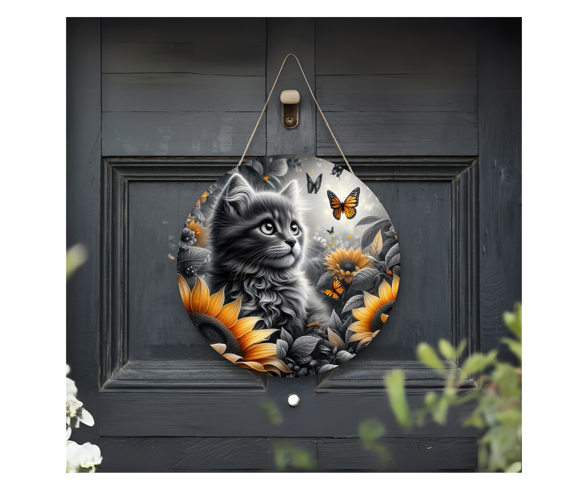 Purr‑sonality Lives Here Cat Door signs