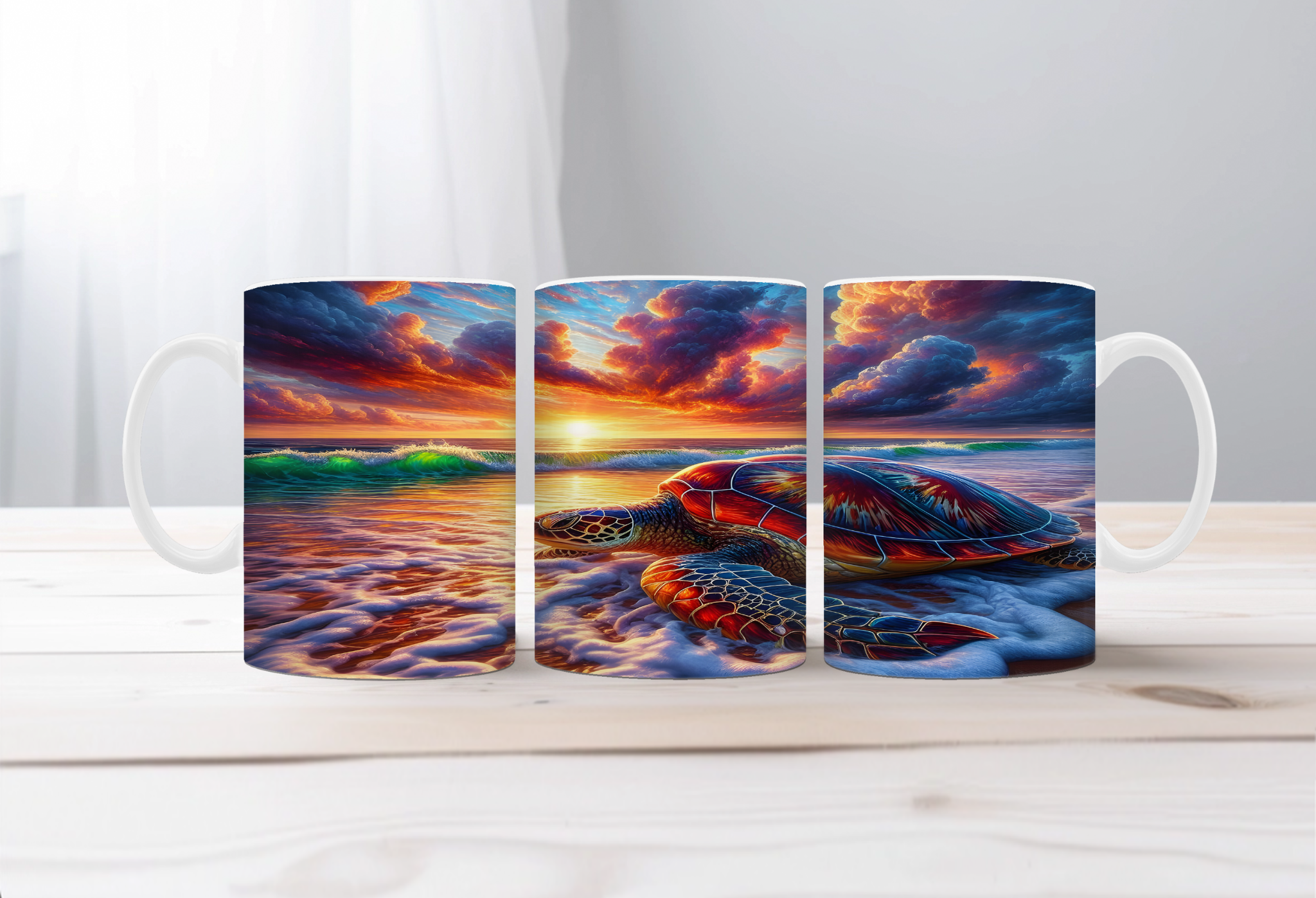 Shell‑O Sunshine Sea Turtle Mugs