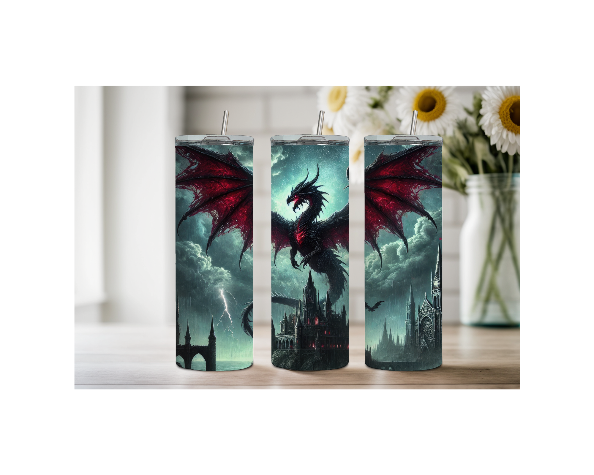 Mystic Scales Dragon Stainless Tumbler. Multiple Sizes and Images Available.