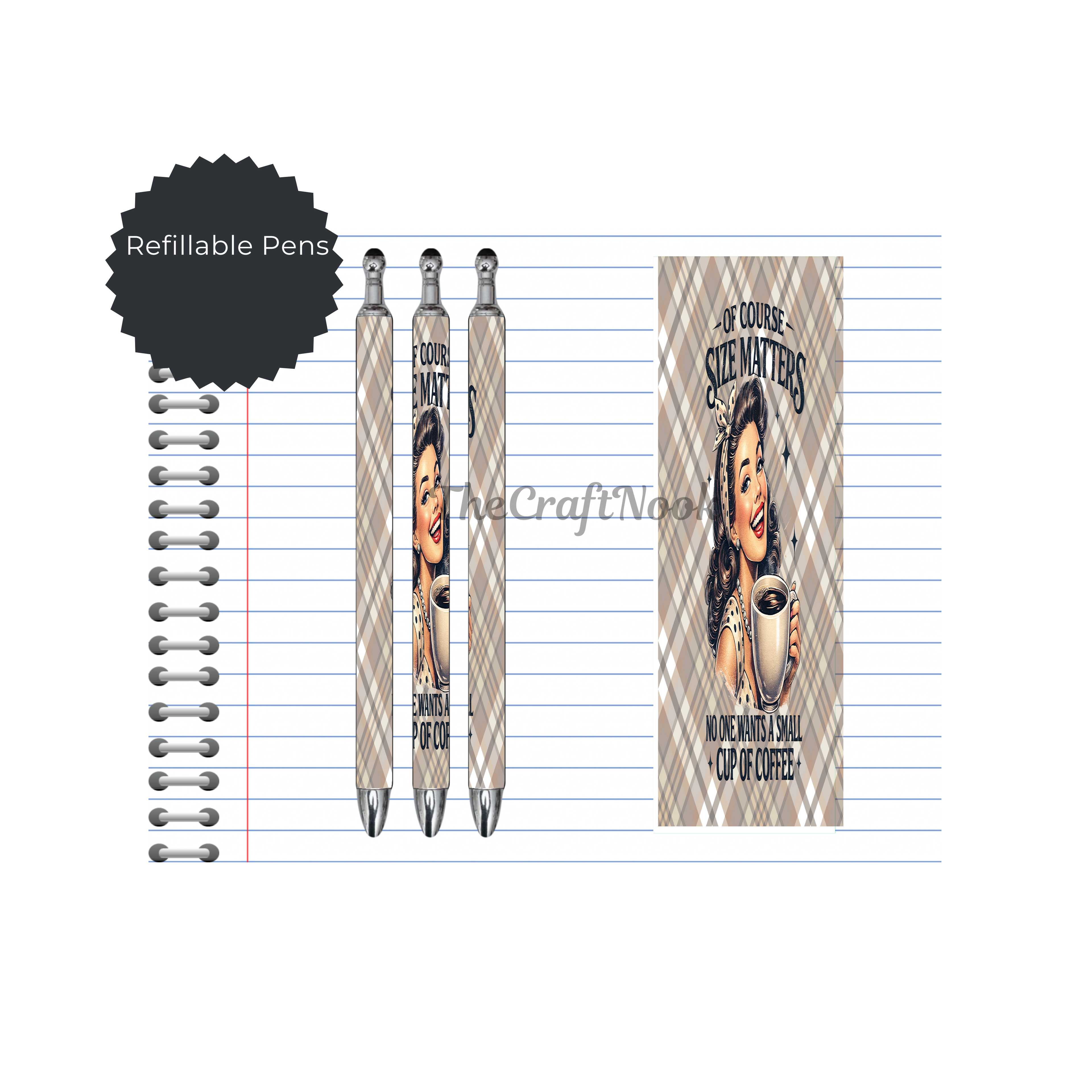 Caffeine & Creativity Refillable Pens, multiple options and Images available.