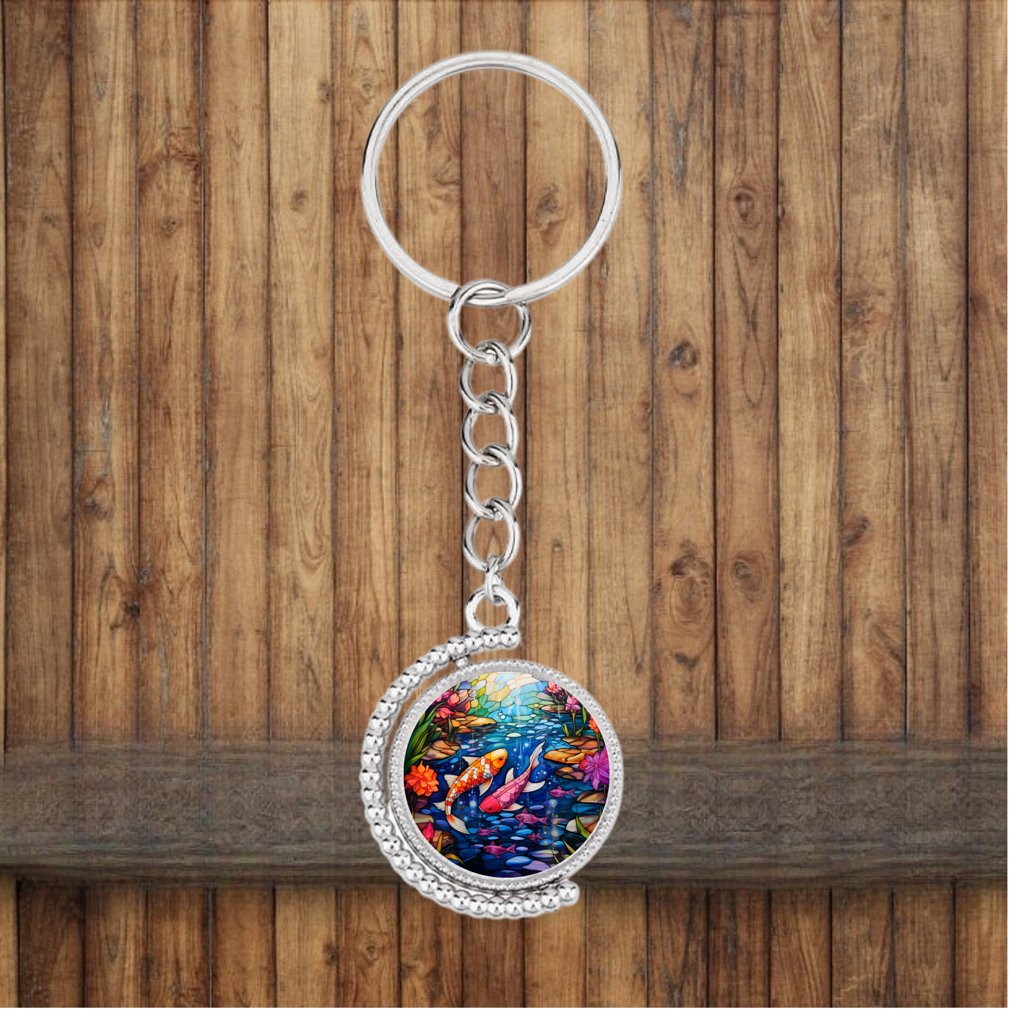 Bezel Koi Fish Keychain
