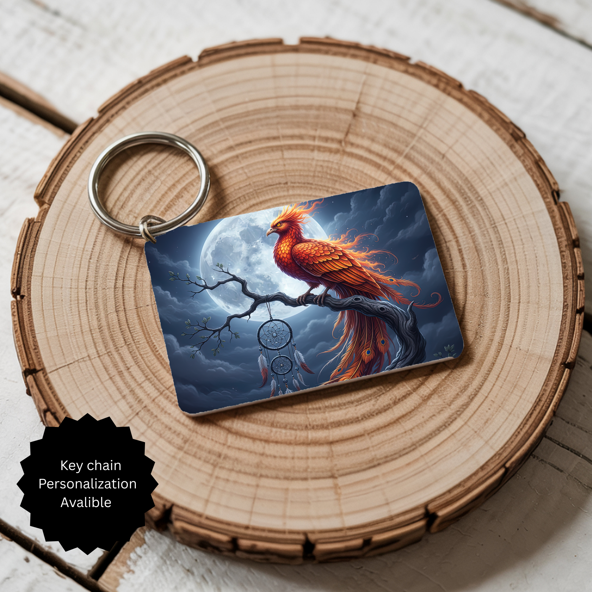 Phoenix Keychain - Mythical Fire Bird Accessory