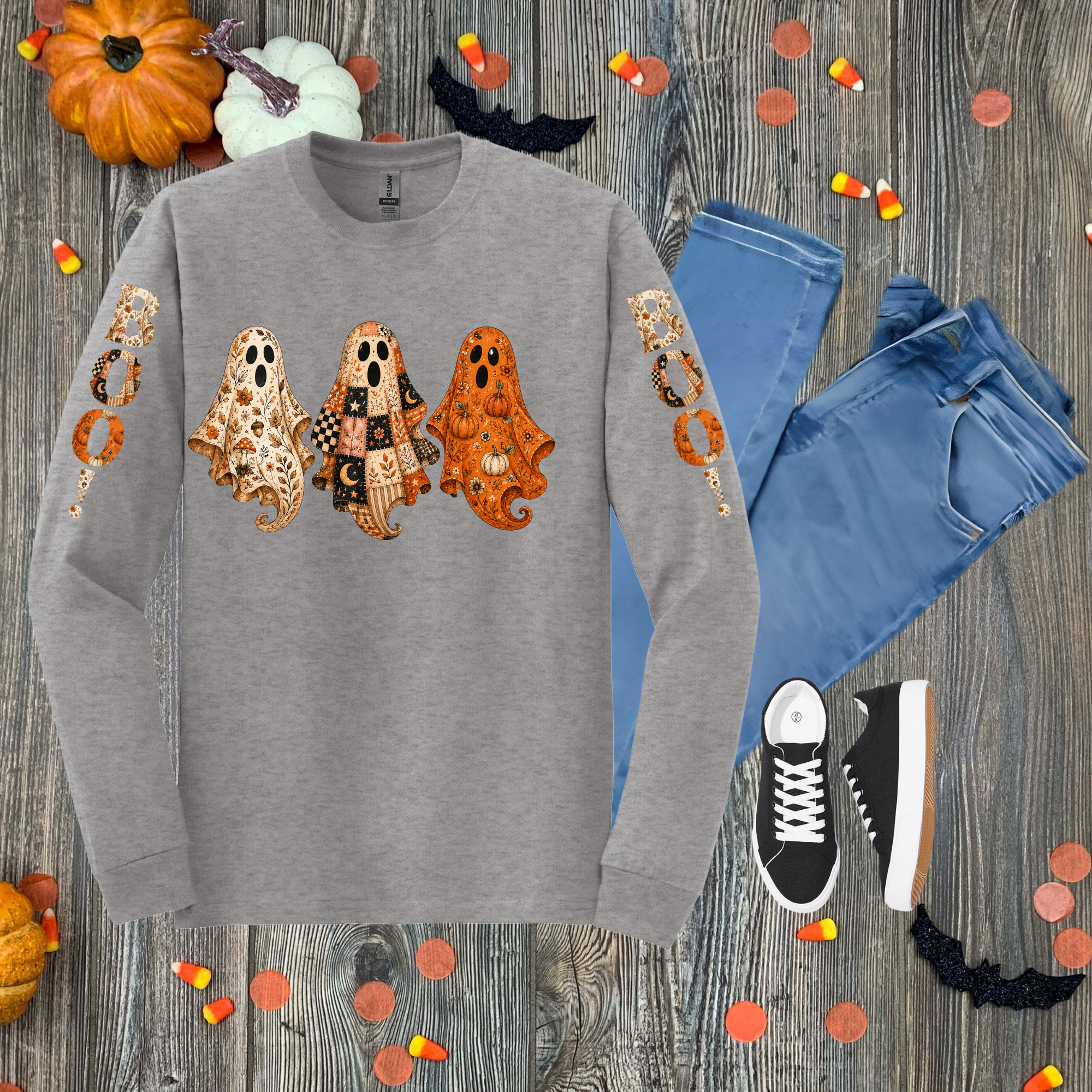 Preppy Ghost Long-Sleeve Tee