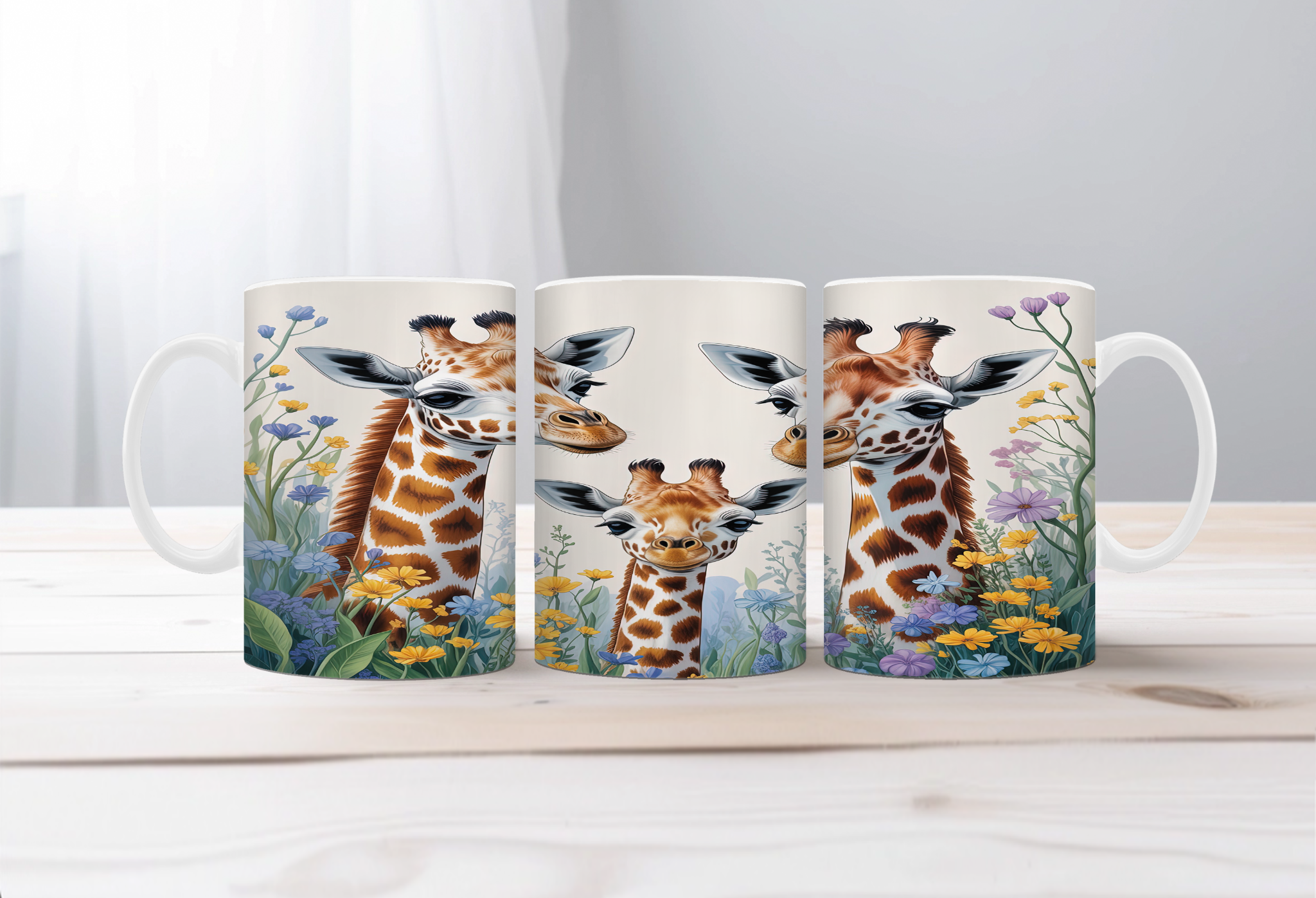 Tall Sips Giraffe Coffee Mugs, two size options.