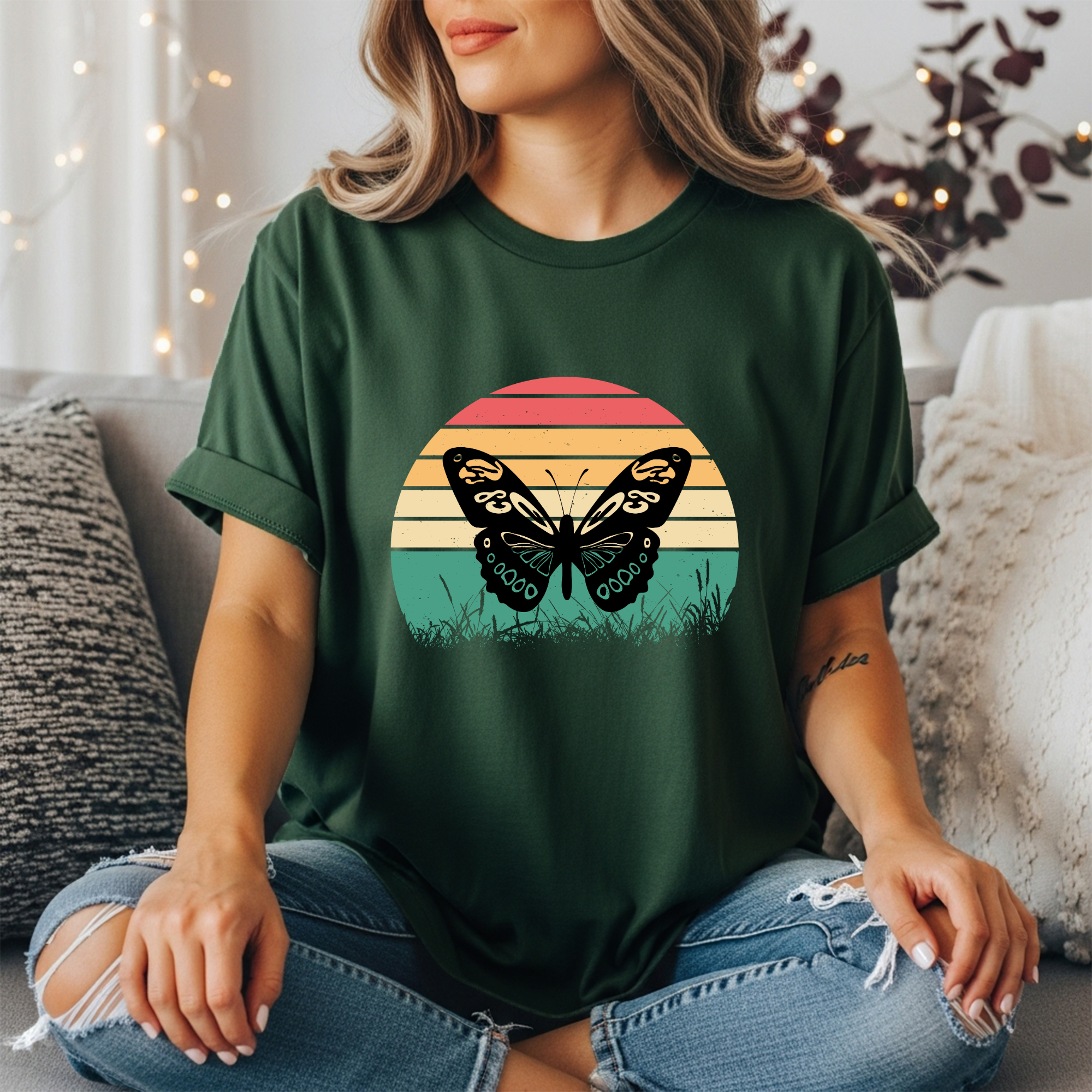 Retro Butterfly Graphic Tee