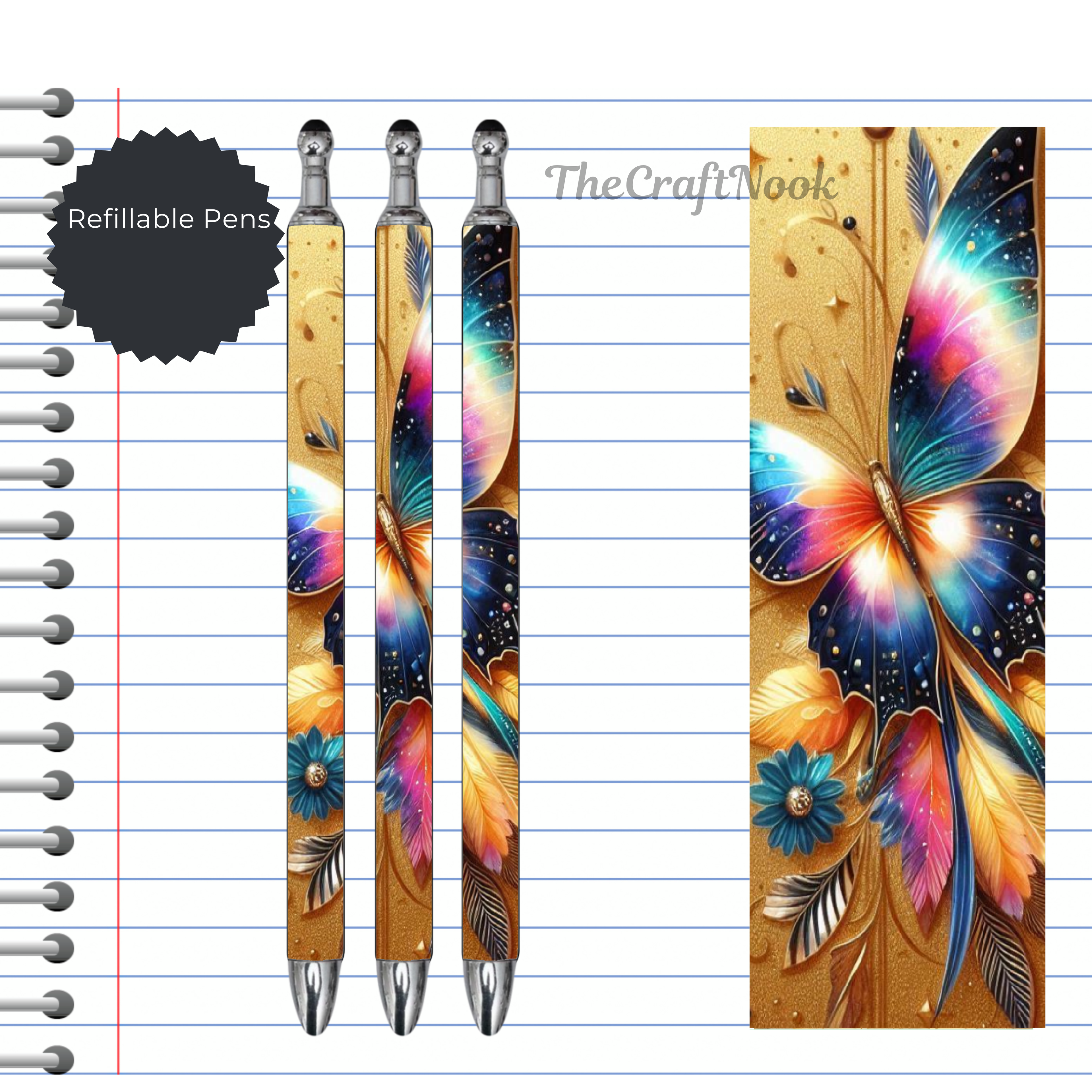 Butterfly Refillable Pens, multiple options and Images available.