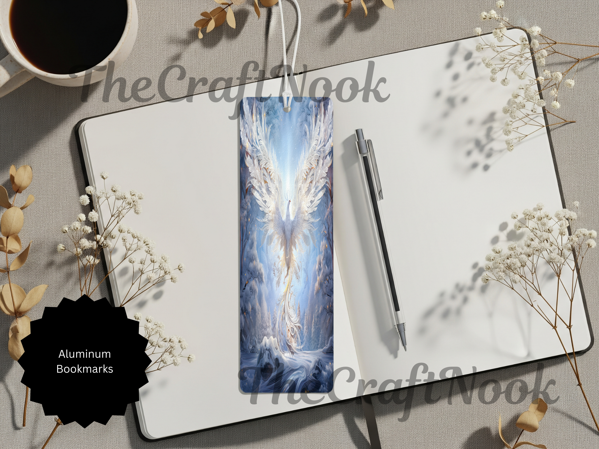 Phoenix Bookmarks - Handcrafted Metal Fire Bird Bookmarks with Beads & Glitter