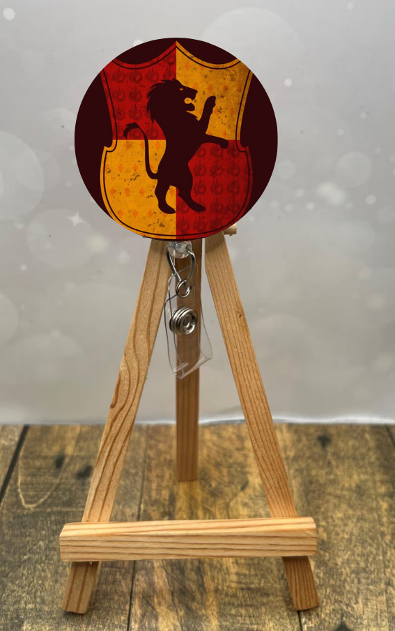 Lion House Pride badge pulls. Multiple Images available. Add beads or shimmer glitter options.