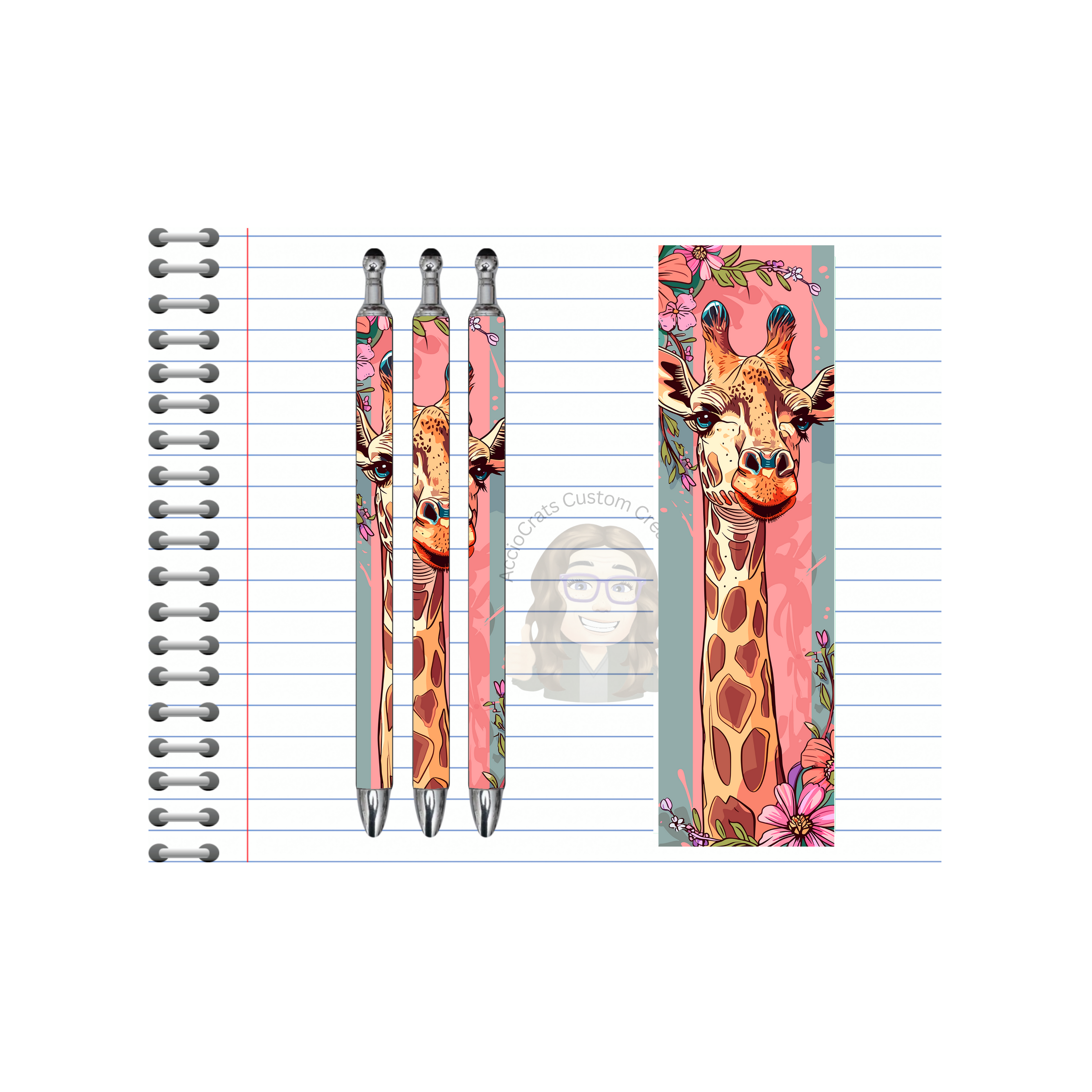 A long‑necked twist on everyday writing, Refillable Pens, Giraffe Images multiple options and Images available.
