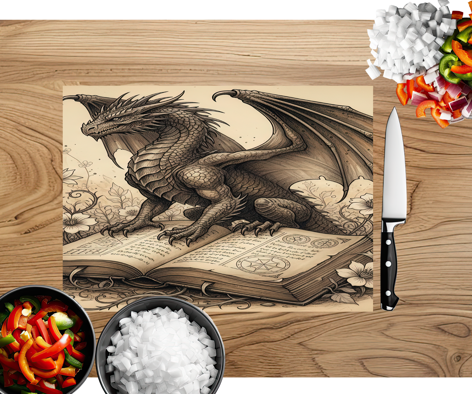 Chapter & Chop Book‑Themed Cutting Board