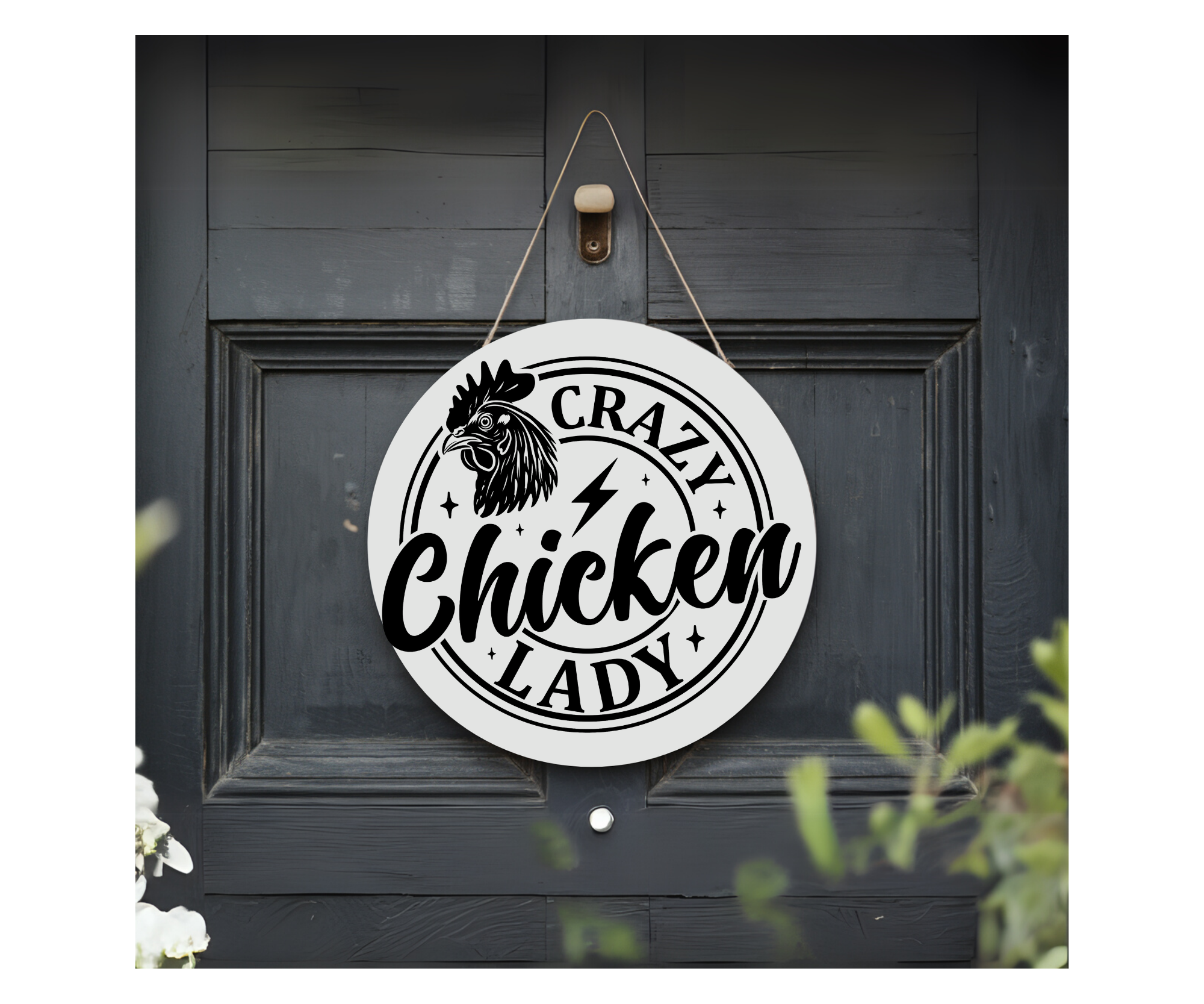 Cluck In & Stay Awhile Chicken Door Signs