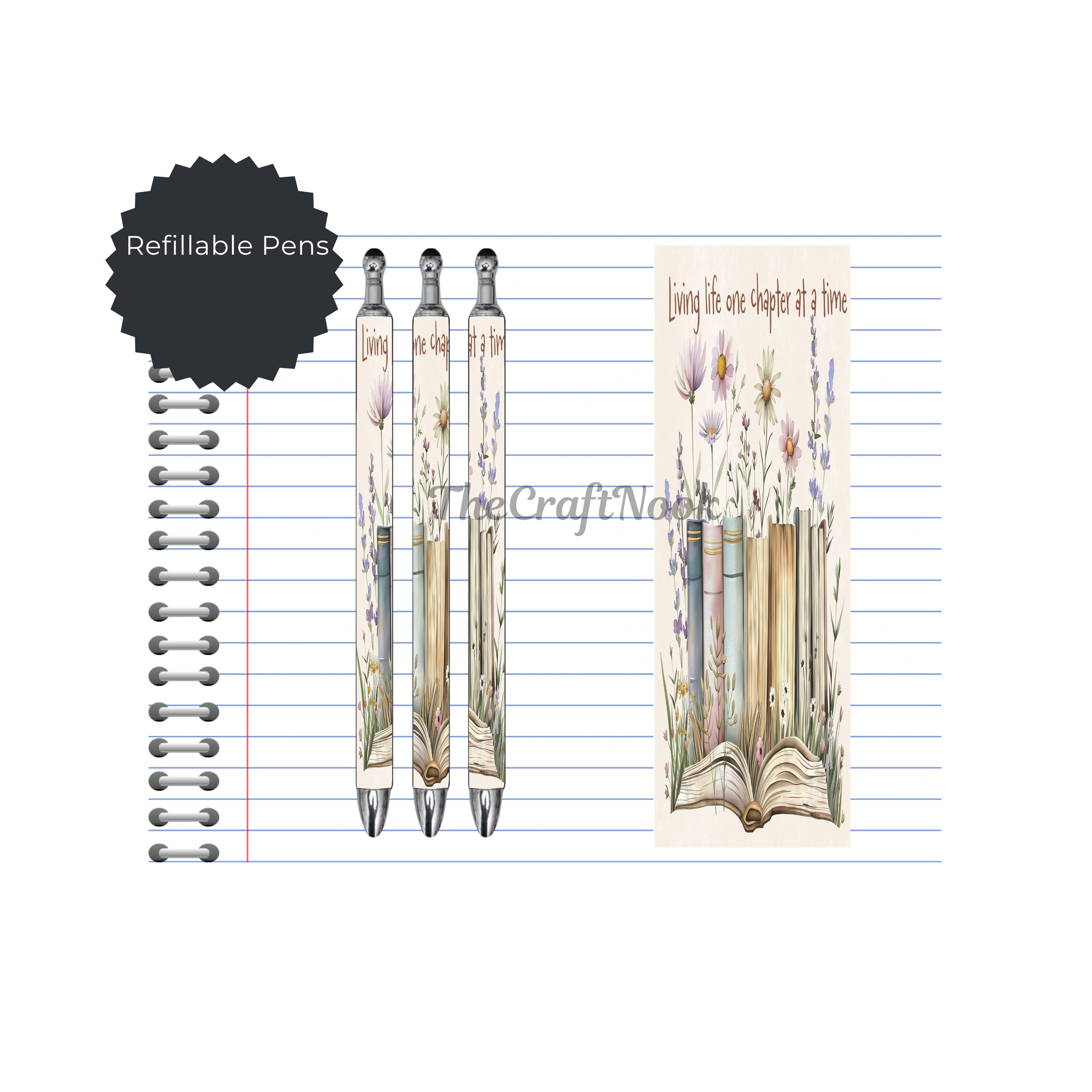 Refillable Pens, Once Upon a Pen – Book Lover Writing Pen. Multiple options and Images available