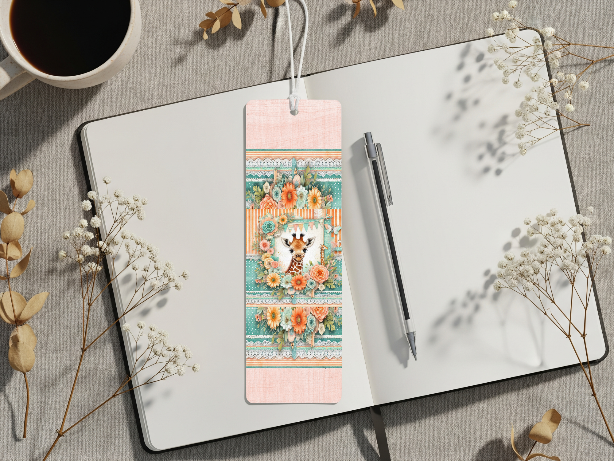 Stand tall in your reading adventures, Aluminum Metal Bookmarks, Giraffe Images