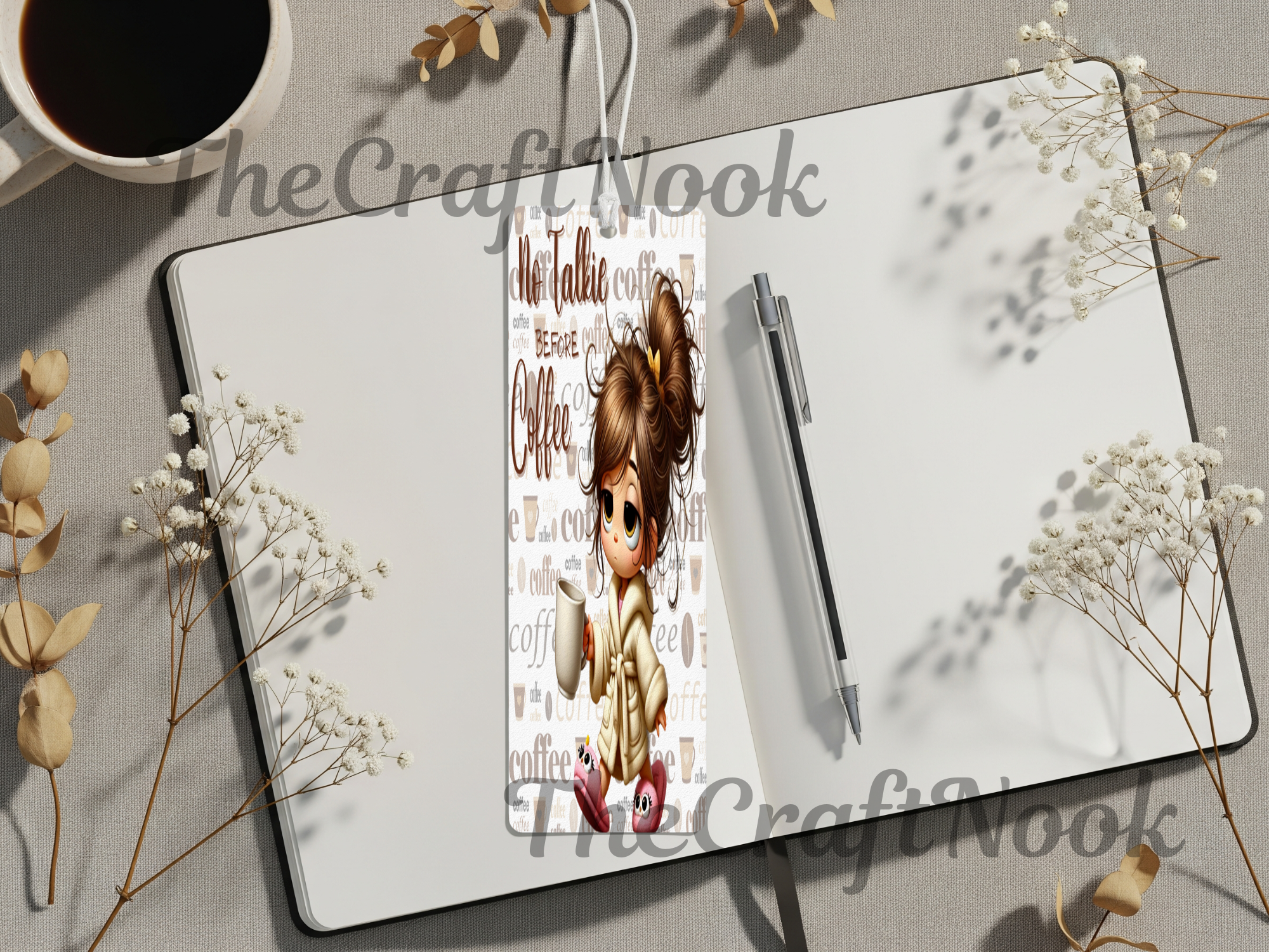 Caffeine & Chapters Bookmark. Aluminum Metal Bookmarks