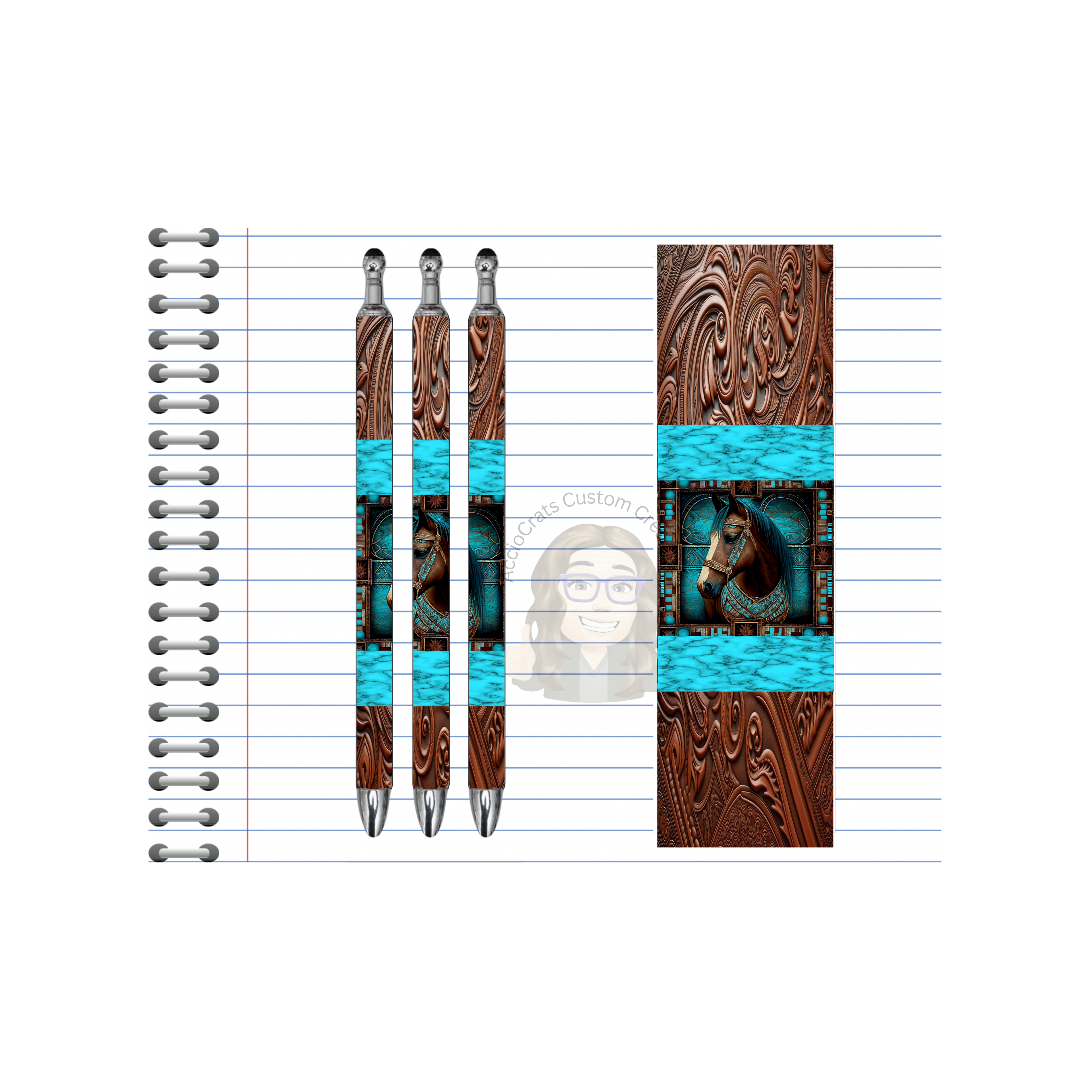 Refillable Pens, Horse Images multiple options and Images available