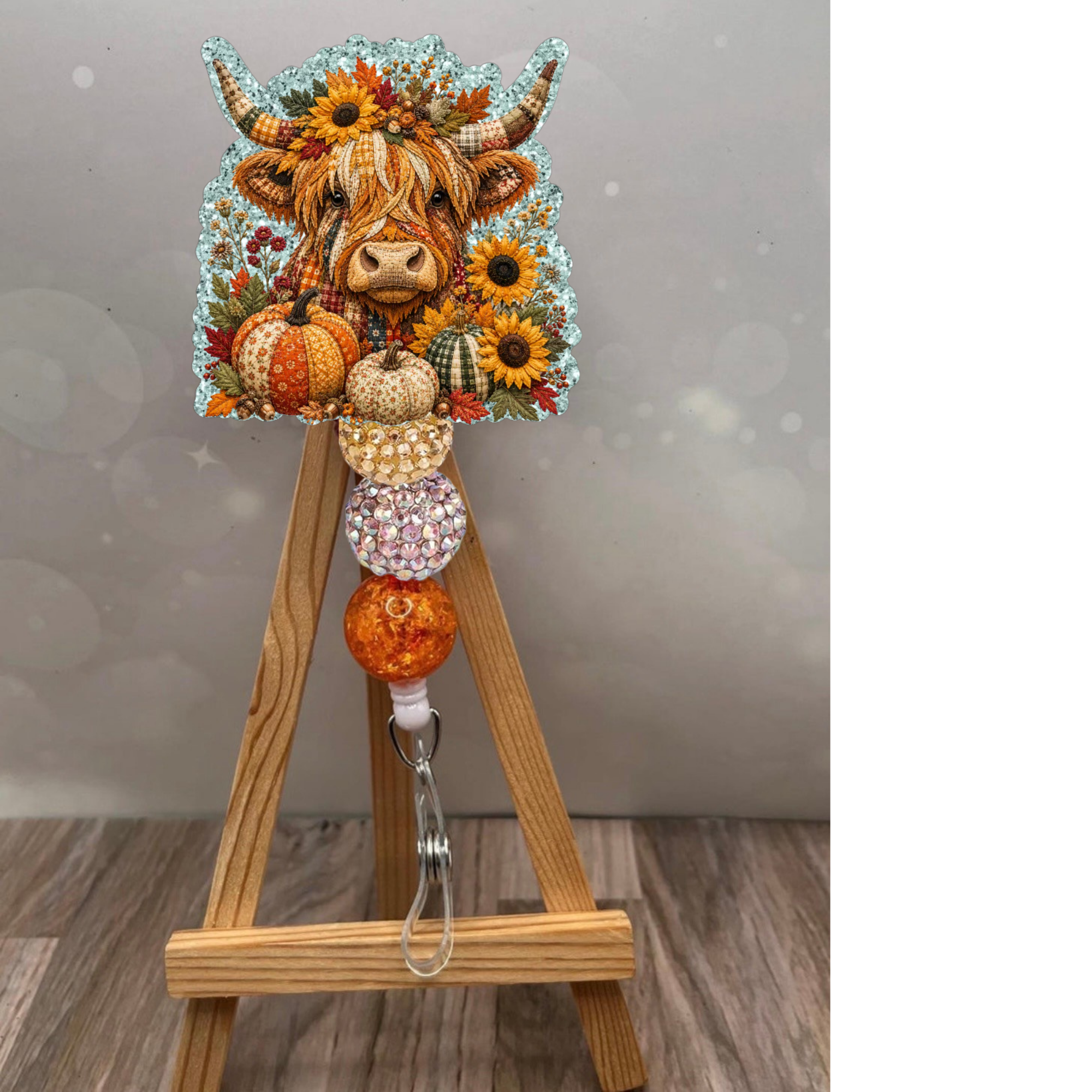 Fall Highland Cow Badge Pull