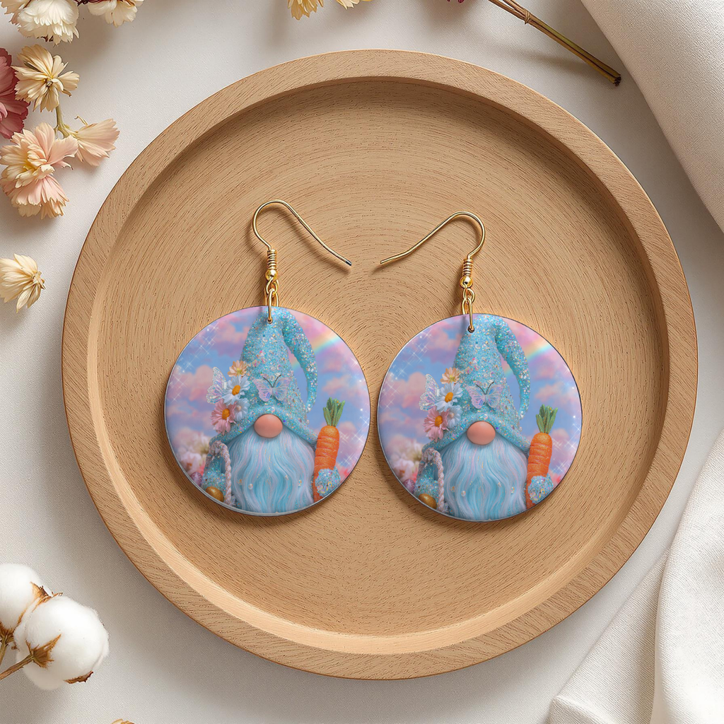 Spring Gnome Easter Earrings