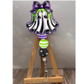Cute Ghost Badge Pull – Glitter ID Holder with Optional Beads