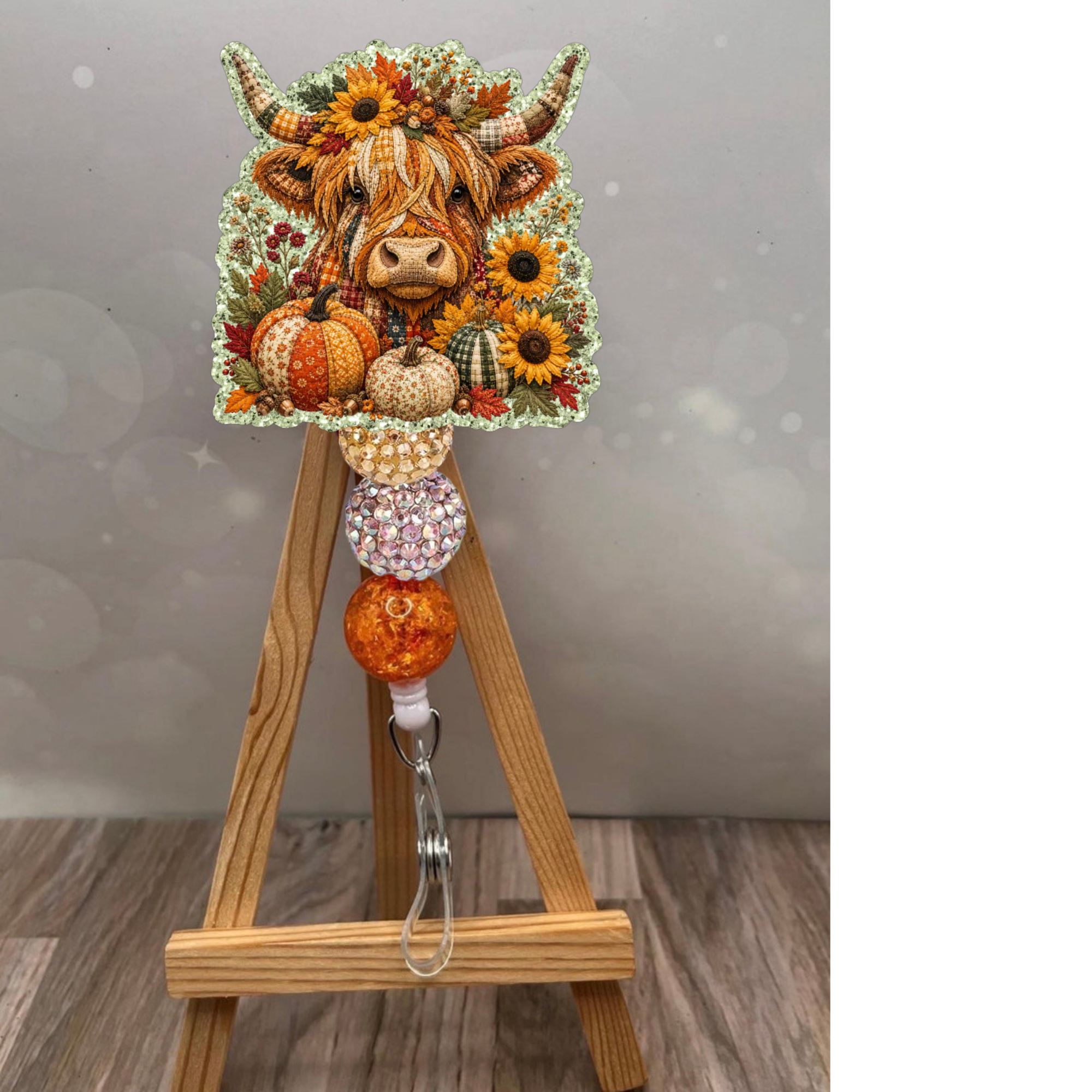 Fall Highland Cow Badge Pull