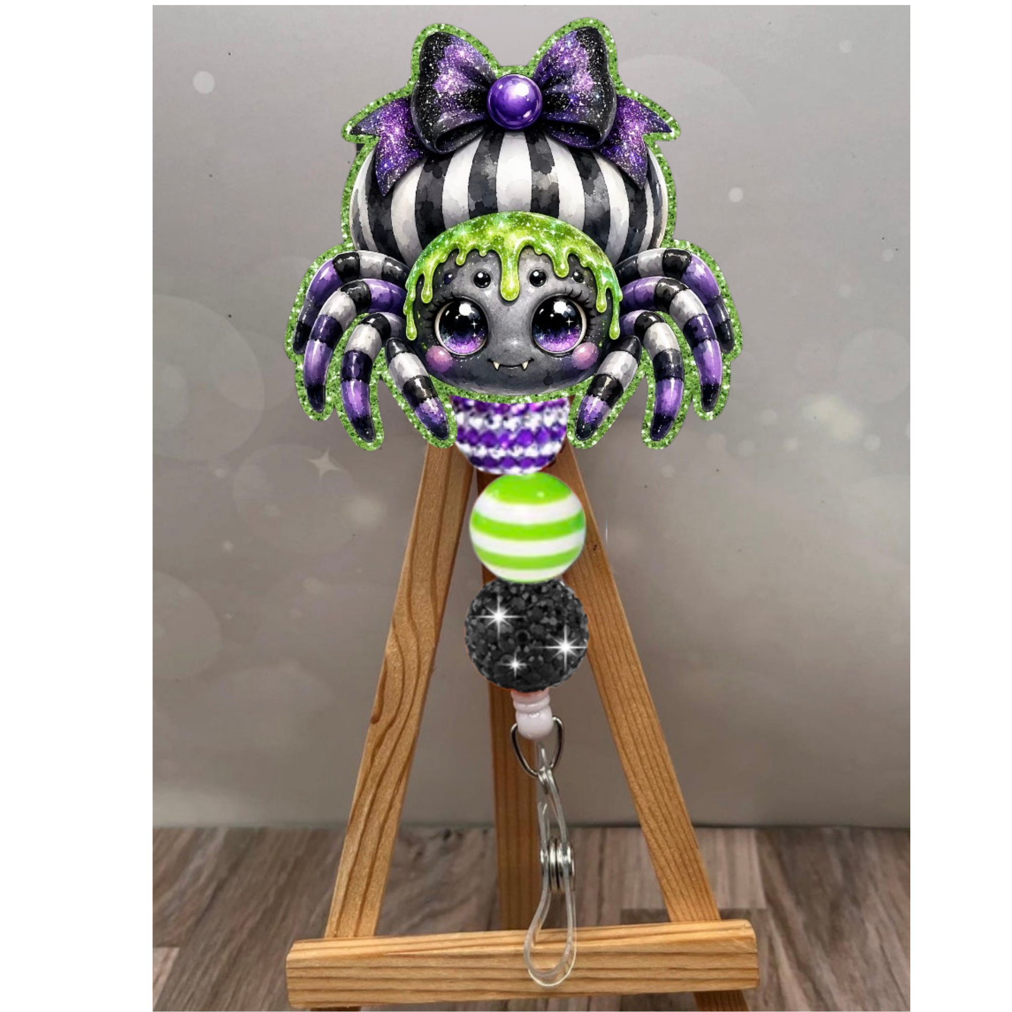 Spider Badge Pull – Glitter Lanyard Accessory