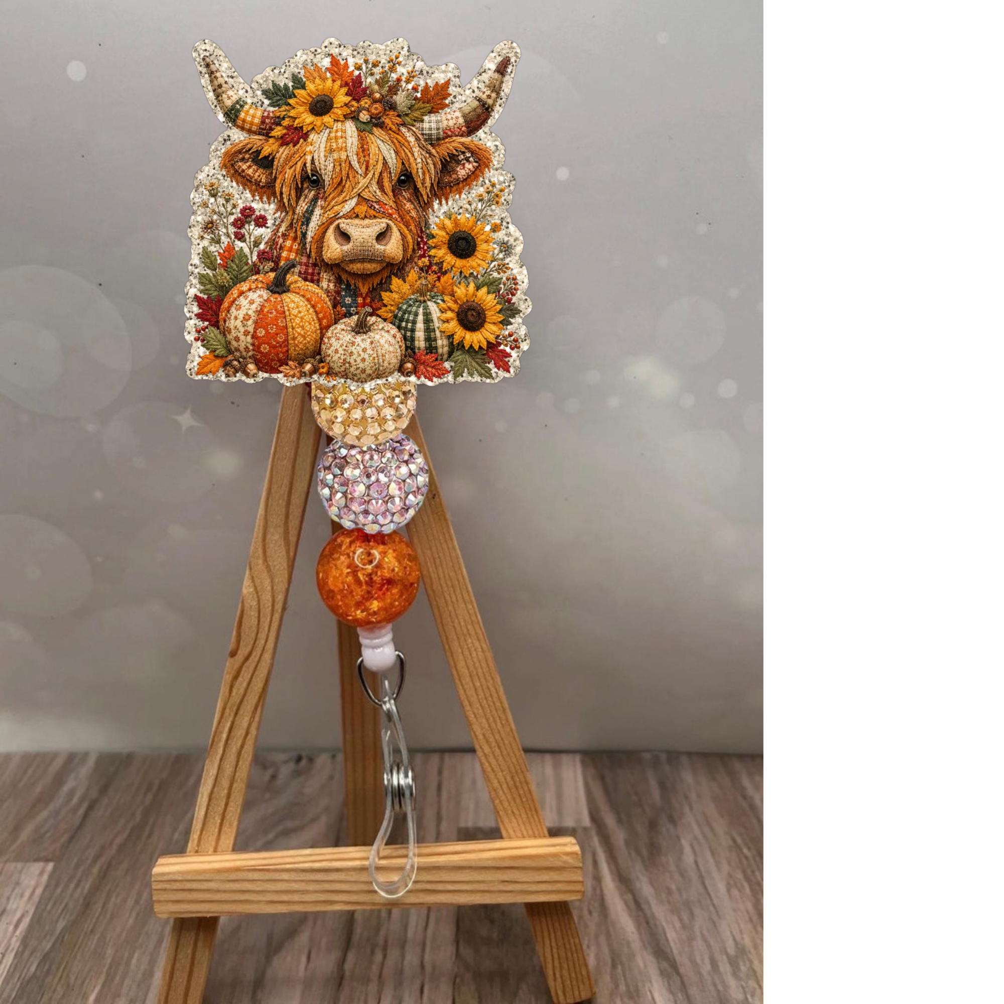 Fall Highland Cow Badge Pull