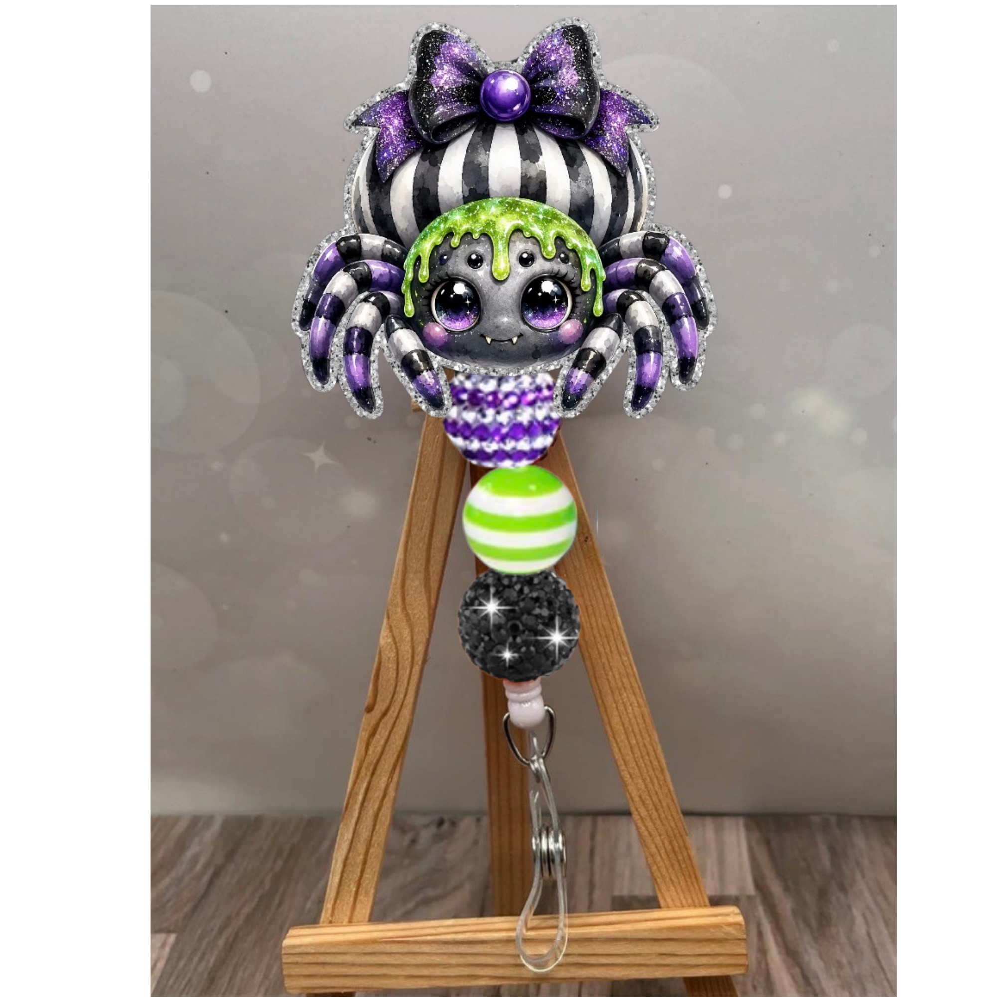 Spider Badge Pull – Glitter Lanyard Accessory