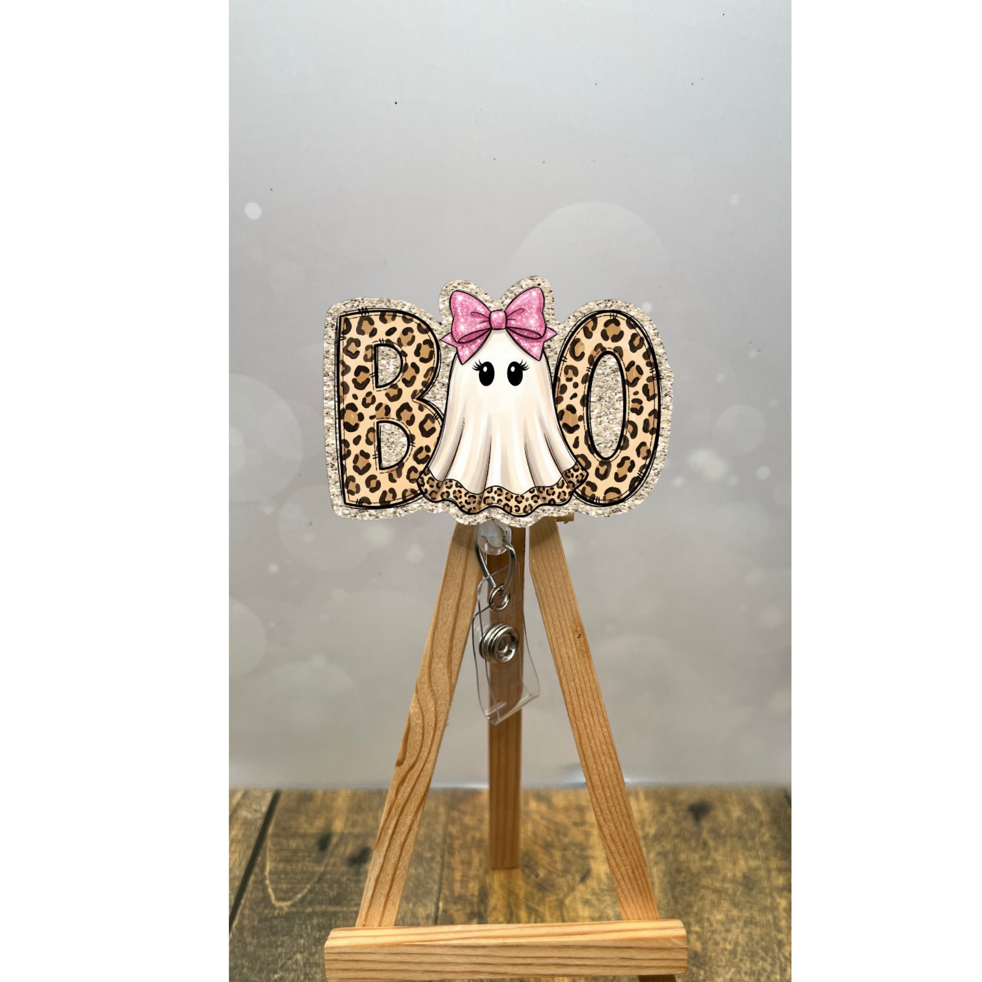 Cute Boo Badge Pull – Glitter Lanyard Accessory
