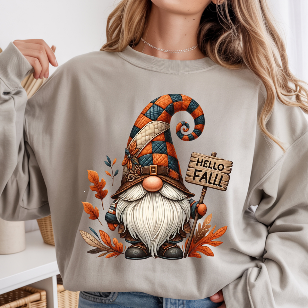 Hello Fall Gnome Long Sleeve Tee