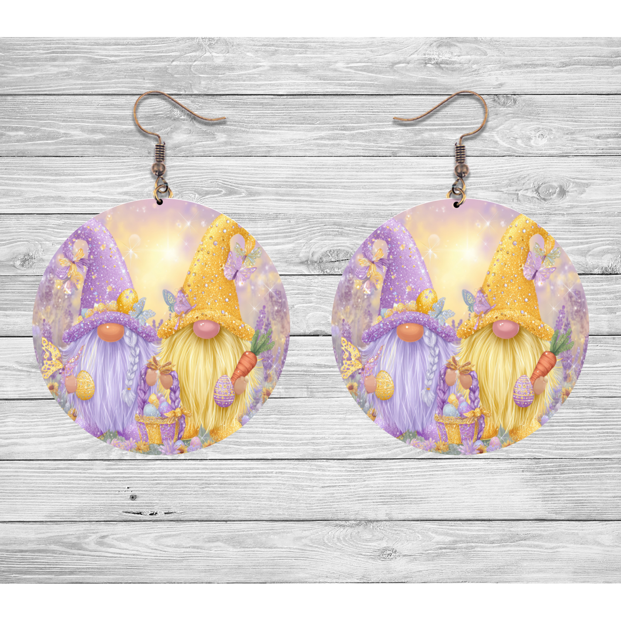 Pastel Twin Gnomes Easter Earrings