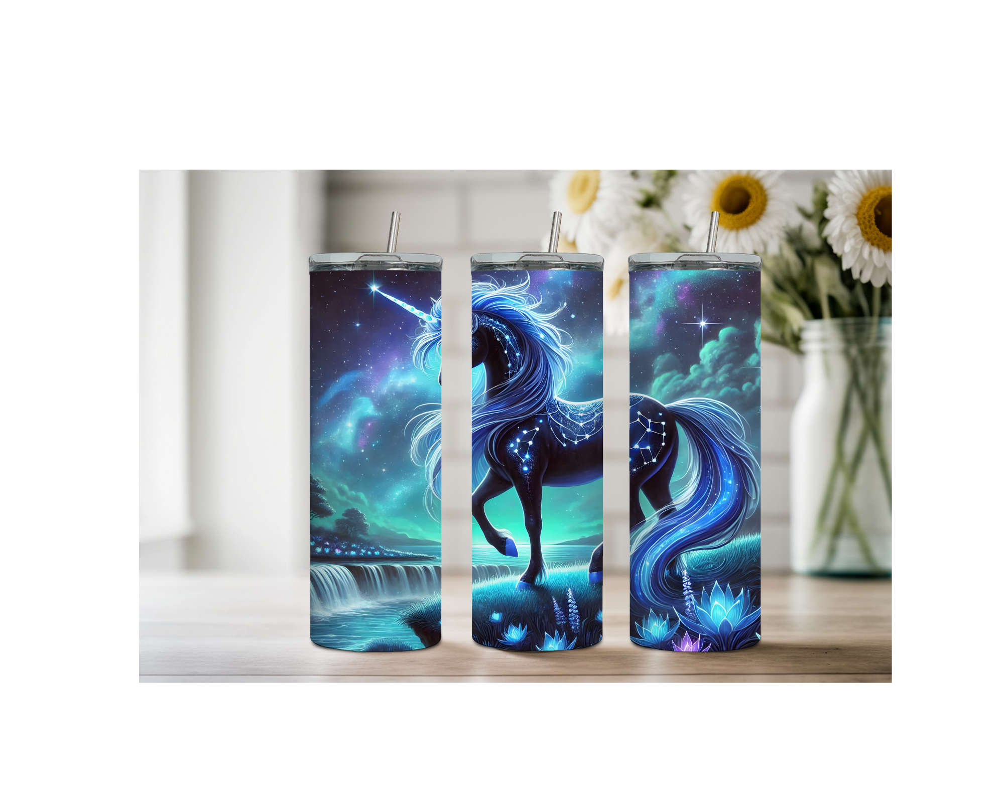 Magical Unicorn Stainless Steel Tumblers. Multiple Sizes and Images Available.