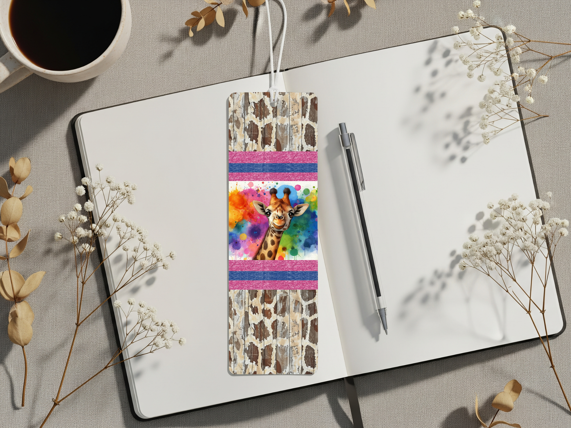 Stand tall in your reading adventures, Aluminum Metal Bookmarks, Giraffe Images