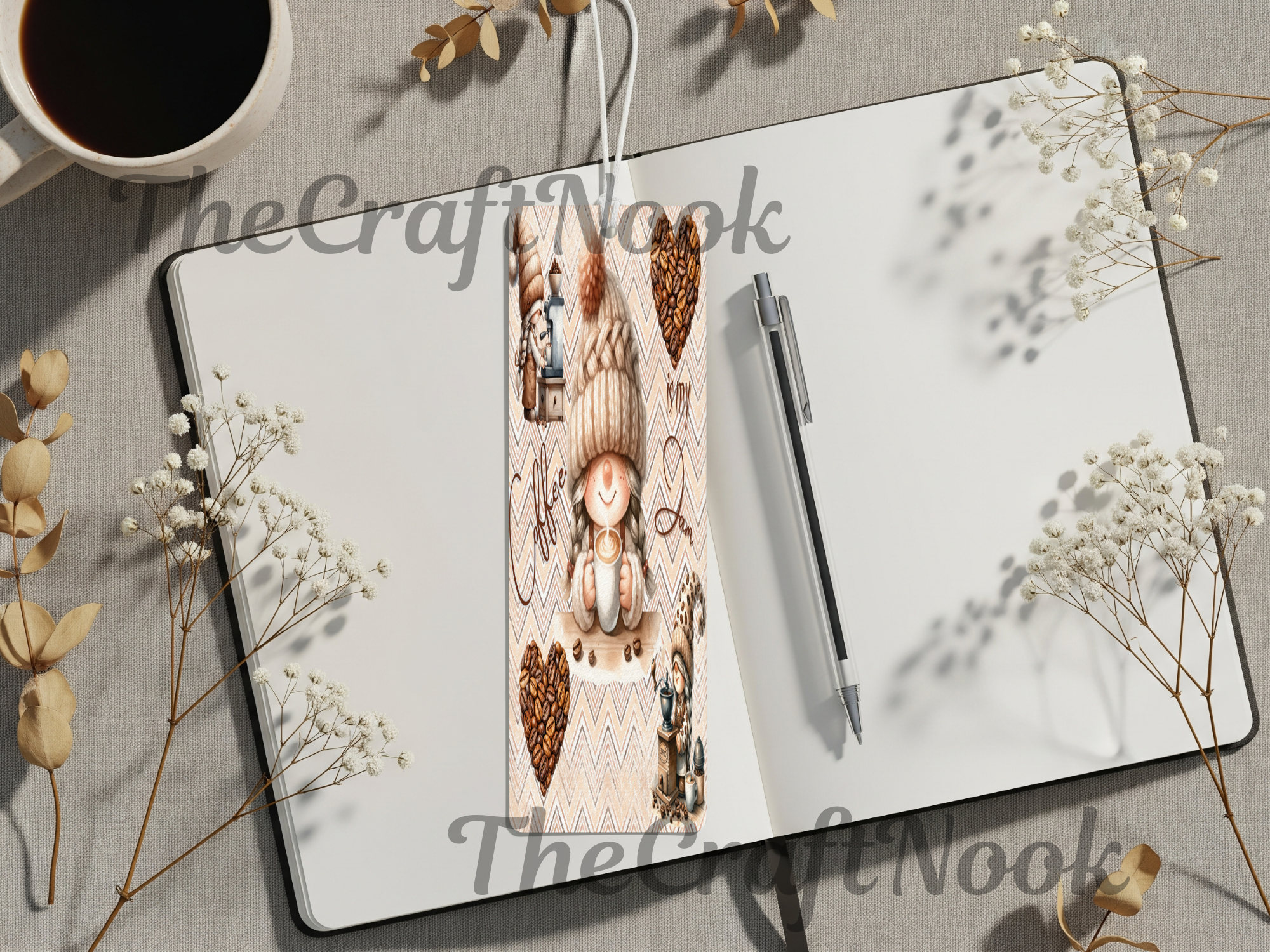 Caffeine & Chapters Bookmark. Aluminum Metal Bookmarks