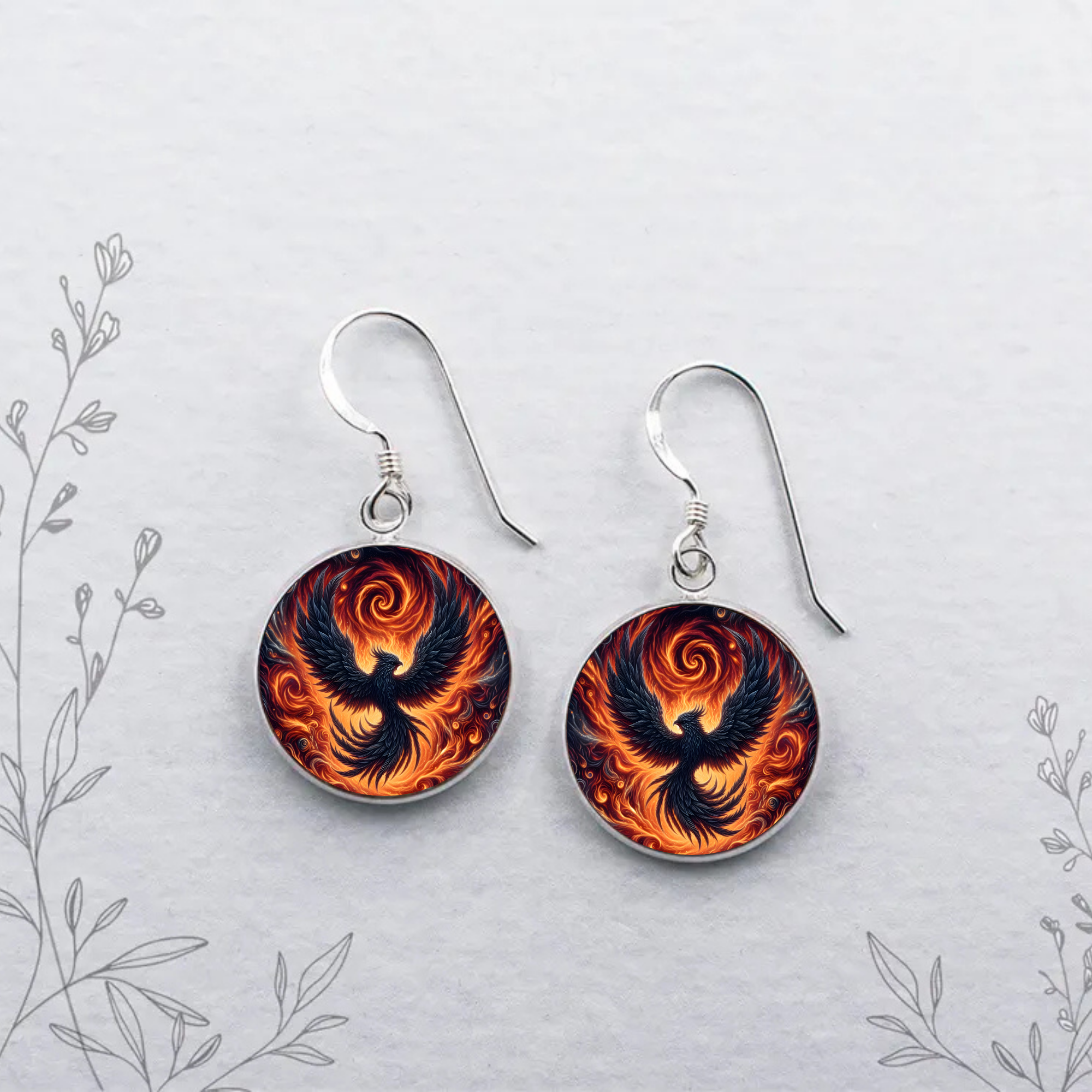 Phoenix Stud or Dangle Earrings
