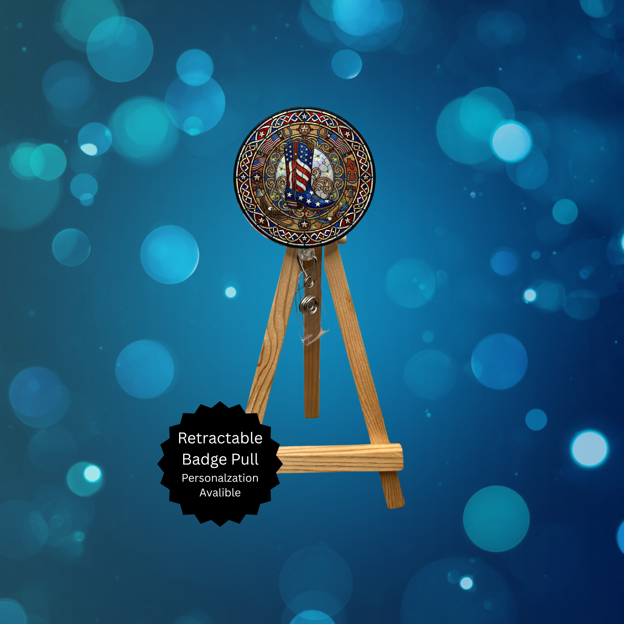 4th of July badge Pull