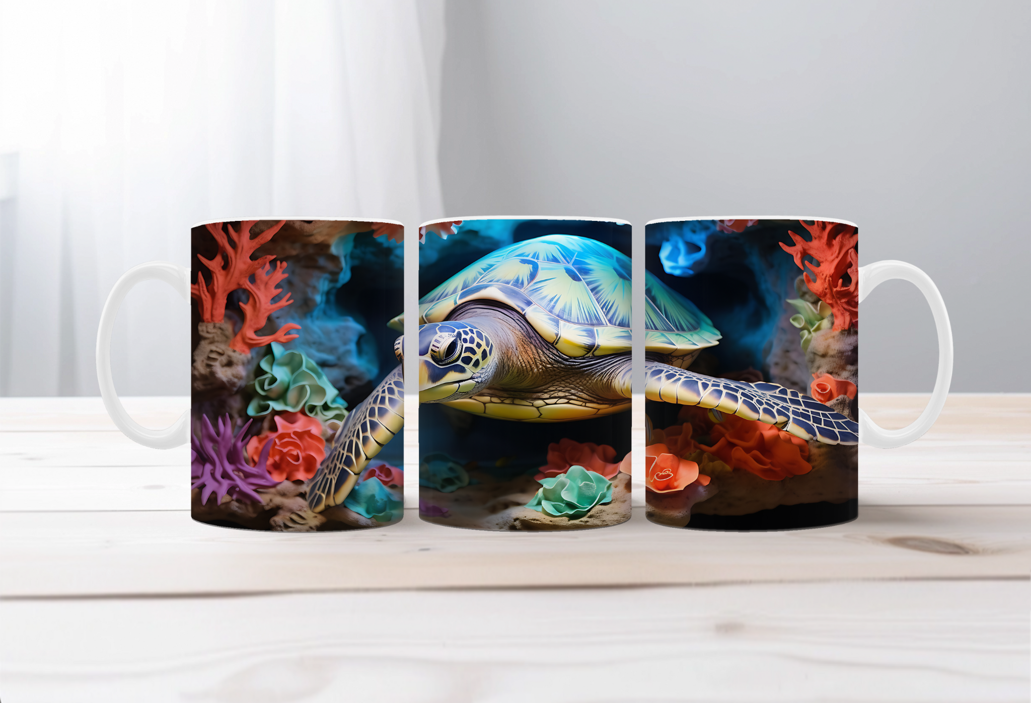 Shell‑O Sunshine Sea Turtle Mugs