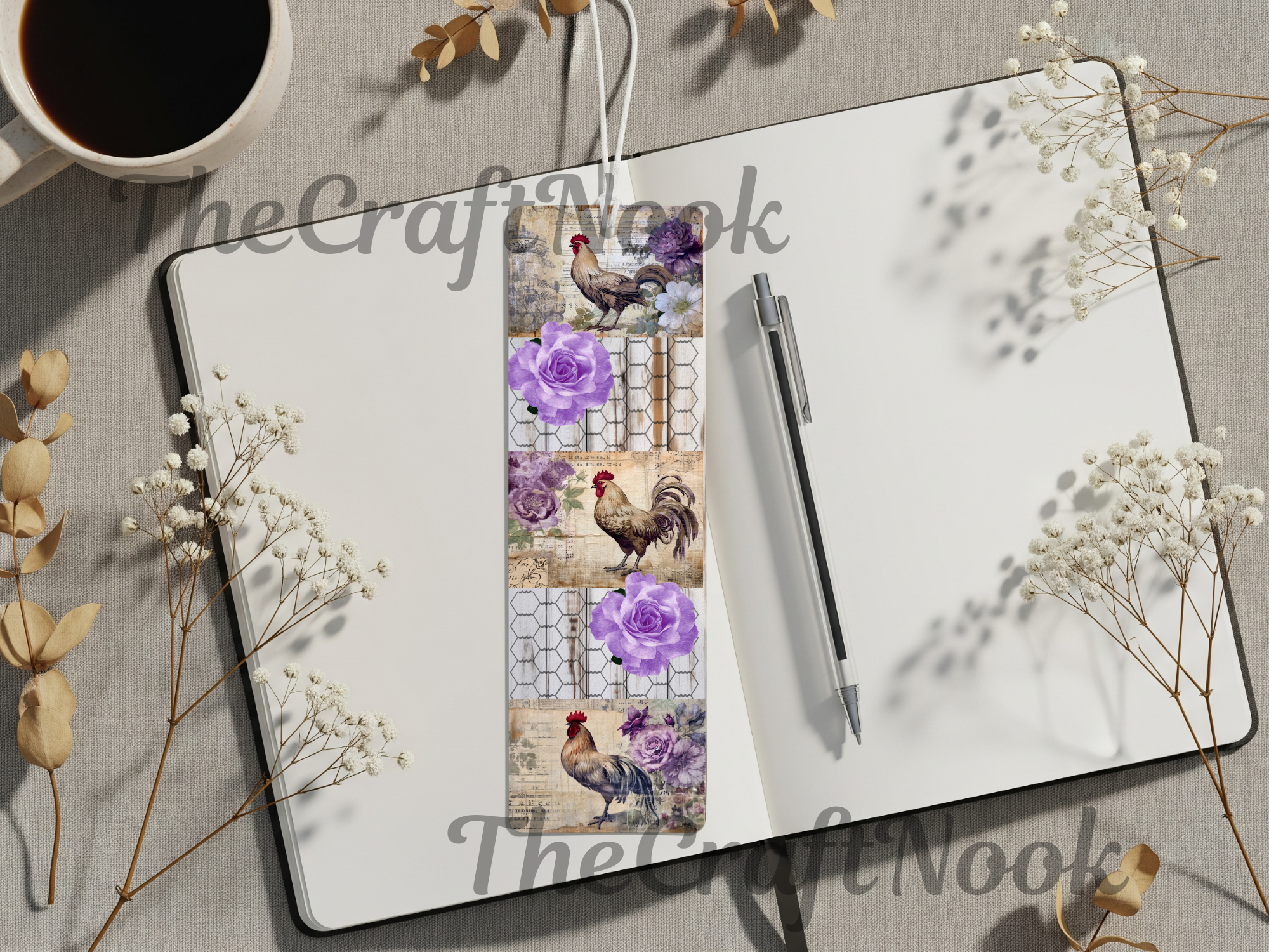 Aluminum Metal Bookmarks, Chicken Images