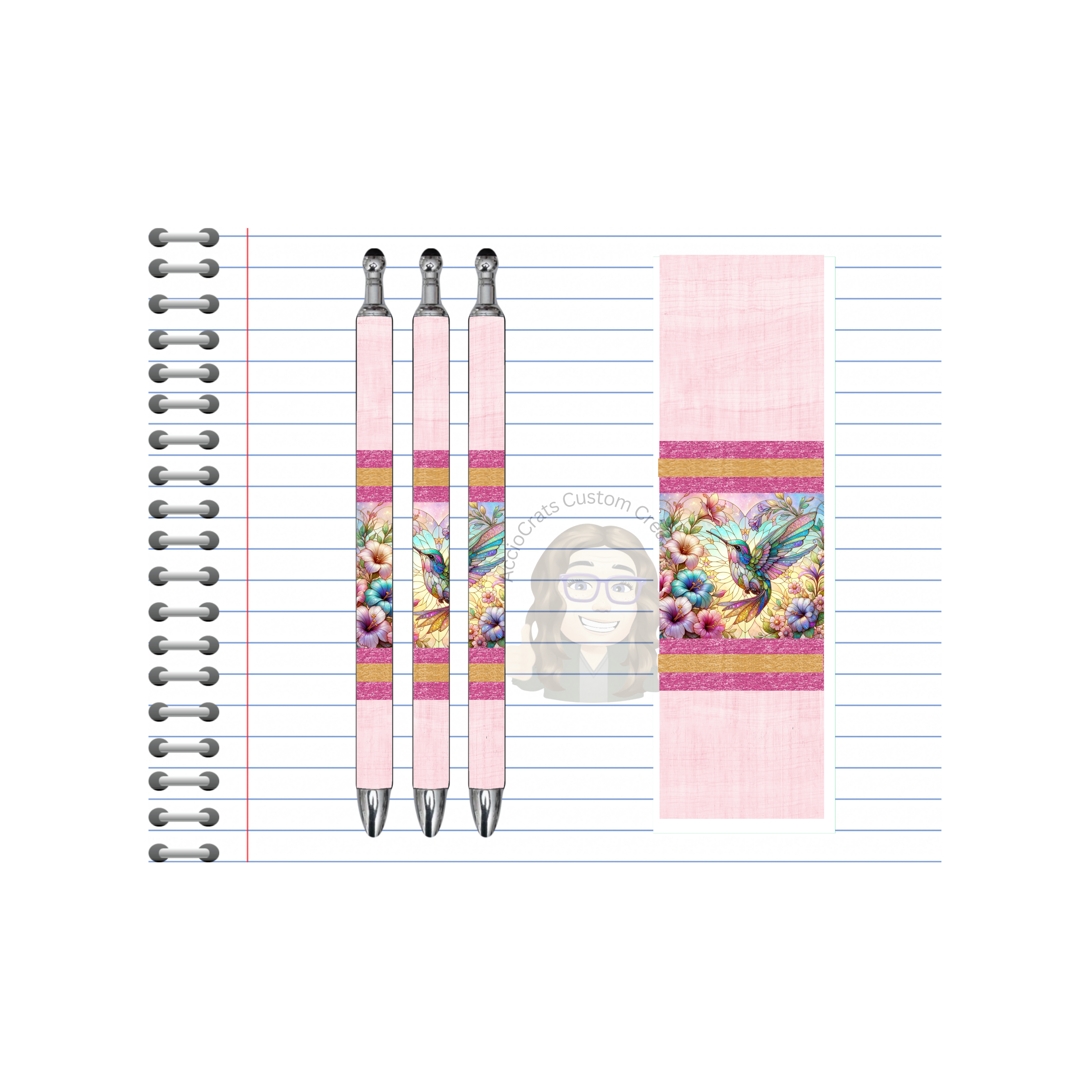 Refillable Pens, Hummingbird Images. Let your writing bloom. 🌸✨multiple options and Images available
