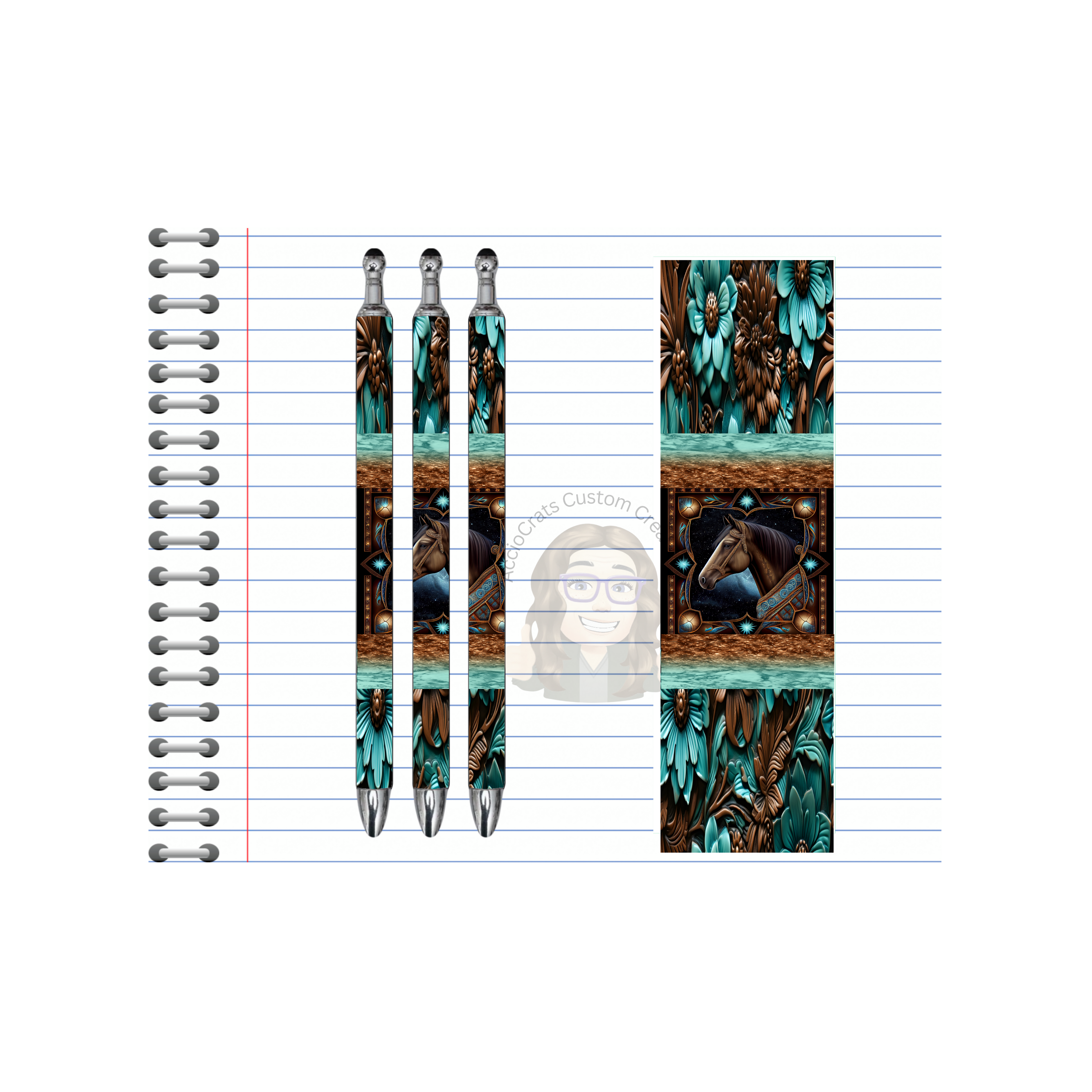 Refillable Pens, Horse Images multiple options and Images available