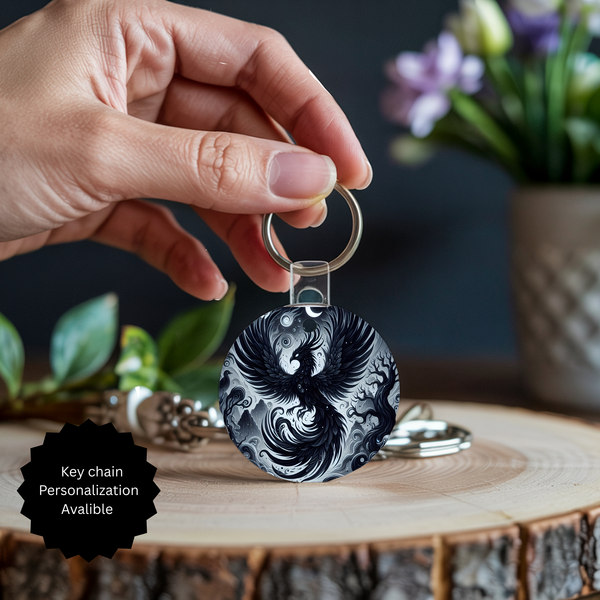 Phoenix Keychain - Mythical Fire Bird Accessory